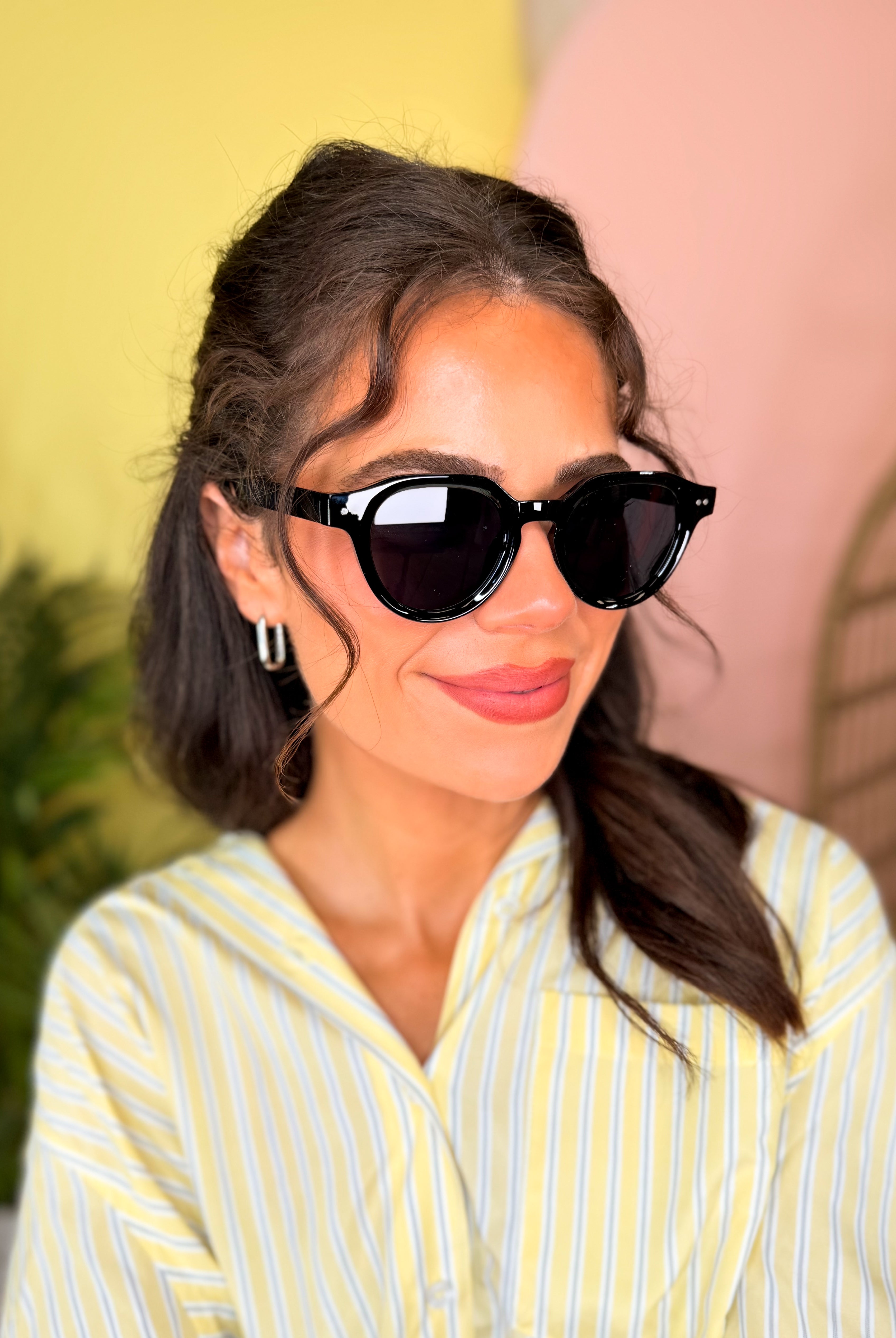 Round Double Bridge Sunglasses-340 Other Accessories-Fame Accessories-Heathered Boho Boutique, Women's Fashion and Accessories in Palmetto, FL