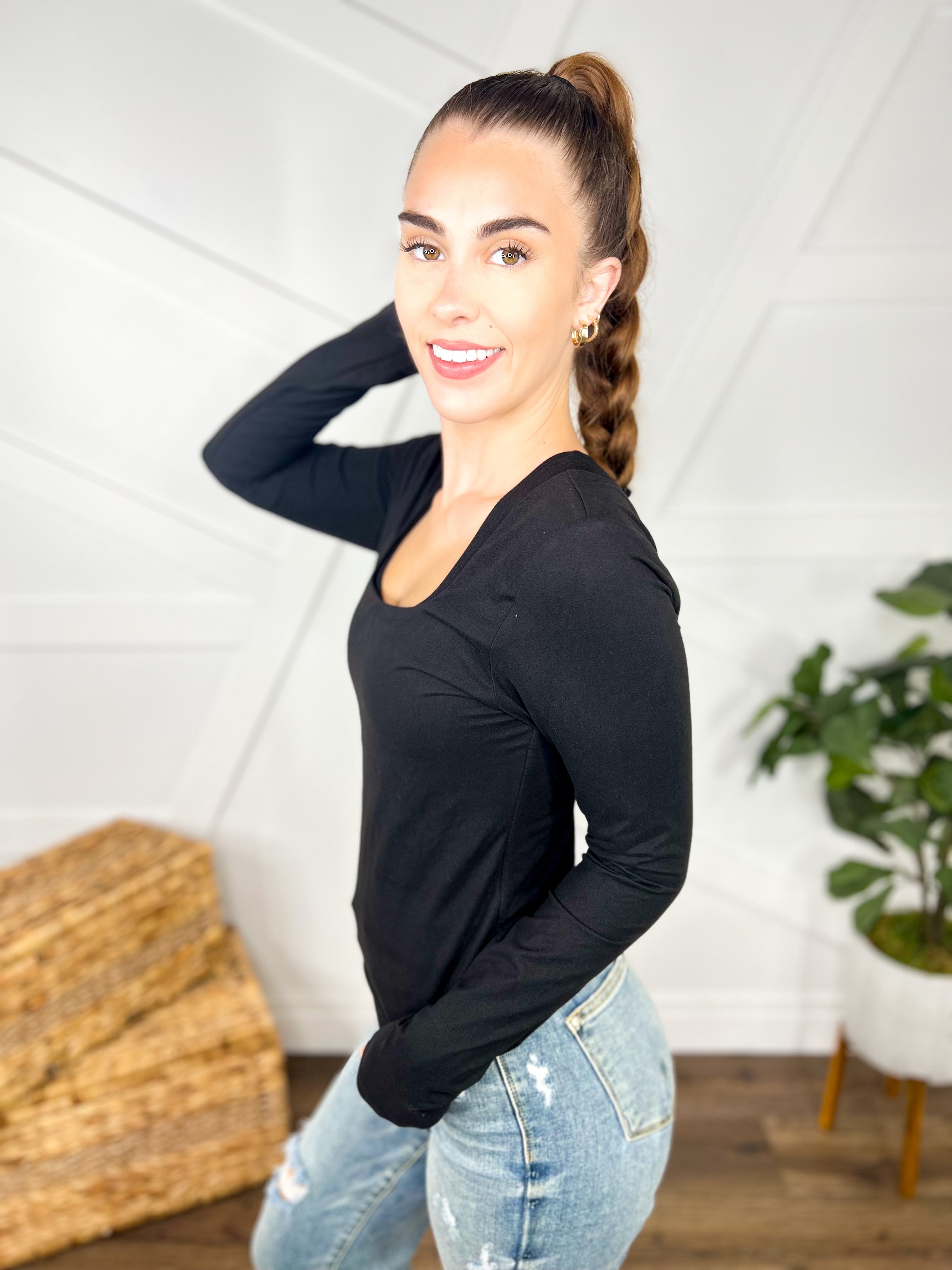 That's My Cue Long Sleeve Top-120 Long Sleeve Tops-Rae Mode-Heathered Boho Boutique, Women's Fashion and Accessories in Palmetto, FL