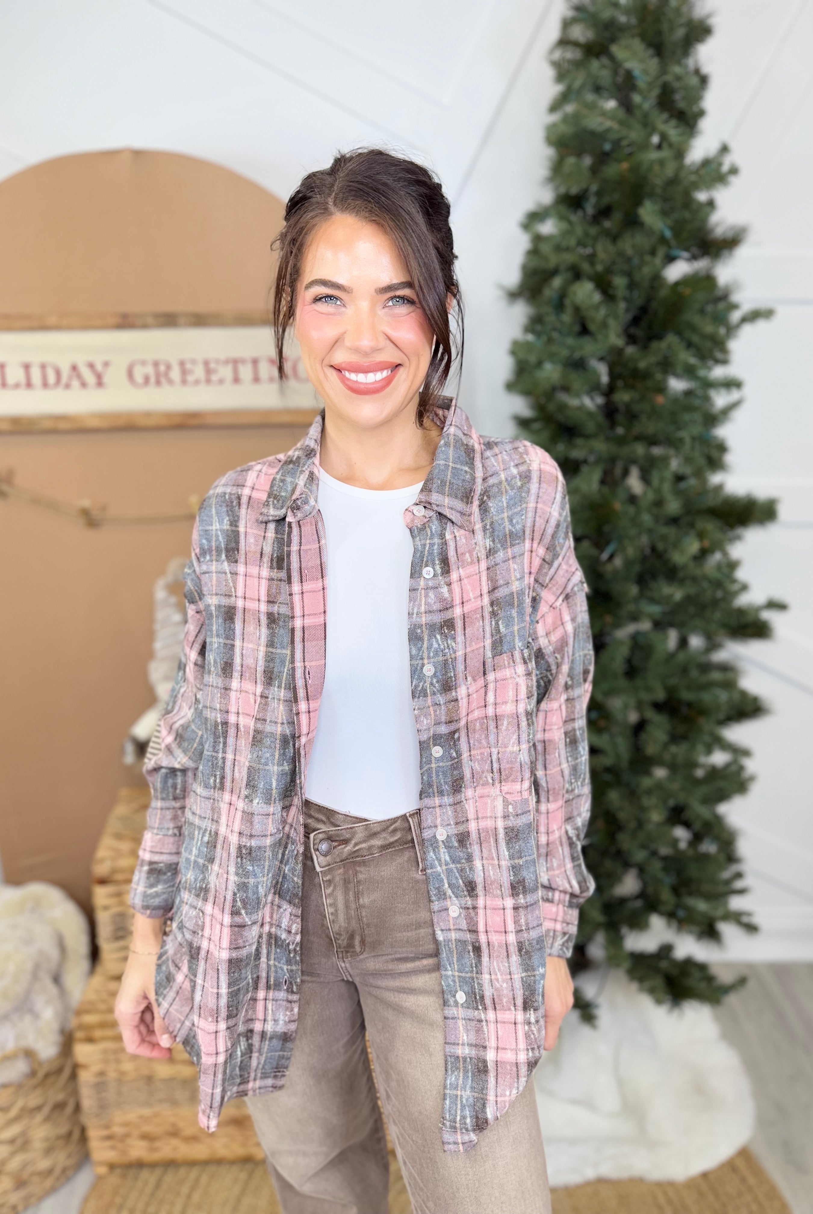 Clueless Shacket-200 JACKETS/SHACKETS-White Birch-Heathered Boho Boutique, Women's Fashion and Accessories in Palmetto, FL