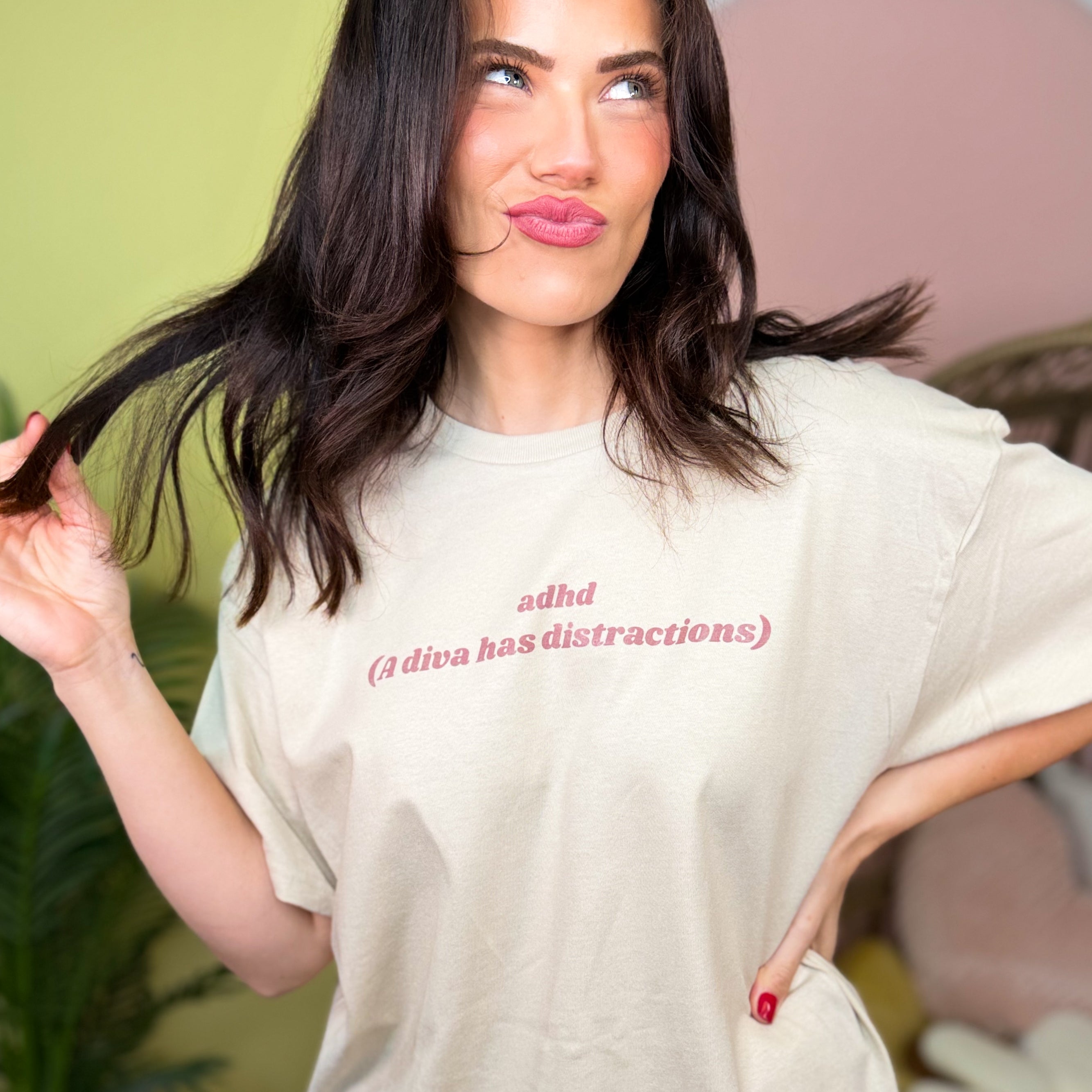 A Diva Has Distractions Graphic Tee-130 Graphic Tees-Heathered Boho-Heathered Boho Boutique, Women's Fashion and Accessories in Palmetto, FL