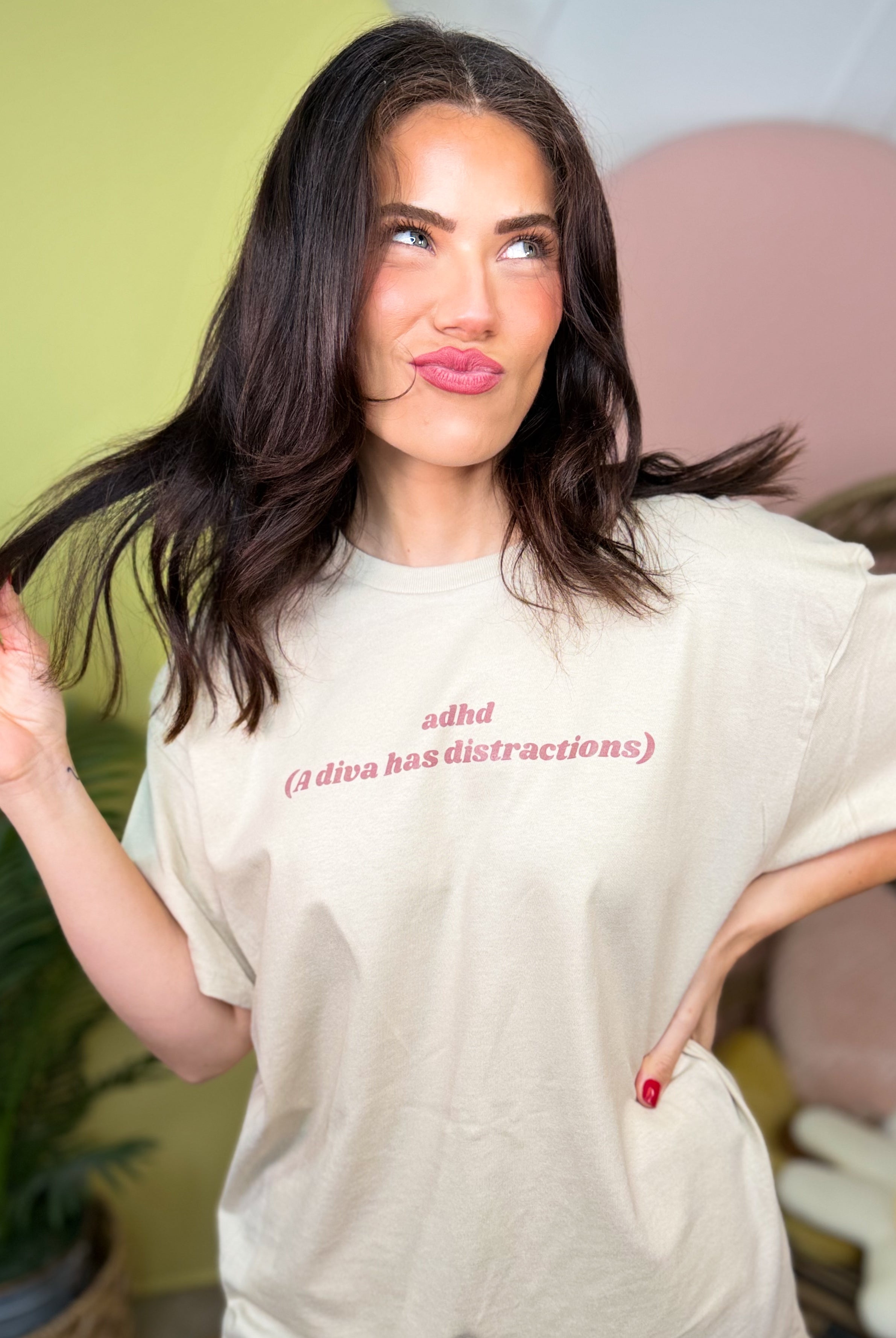 A Diva Has Distractions Graphic Tee-130 Graphic Tees-Heathered Boho-Heathered Boho Boutique, Women's Fashion and Accessories in Palmetto, FL