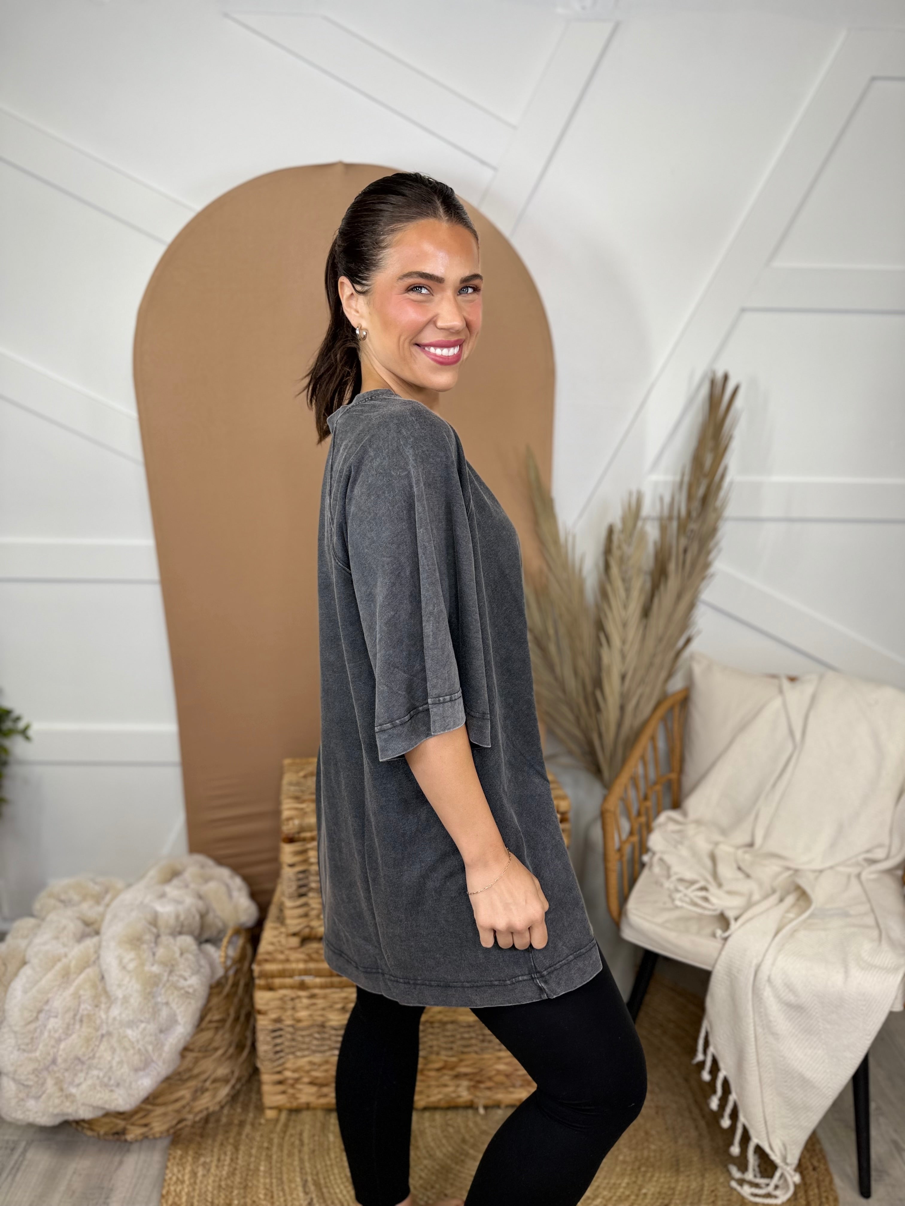 Front Runner Top-110 SHORT SLEEVE TOP-Rae Mode-Heathered Boho Boutique, Women's Fashion and Accessories in Palmetto, FL