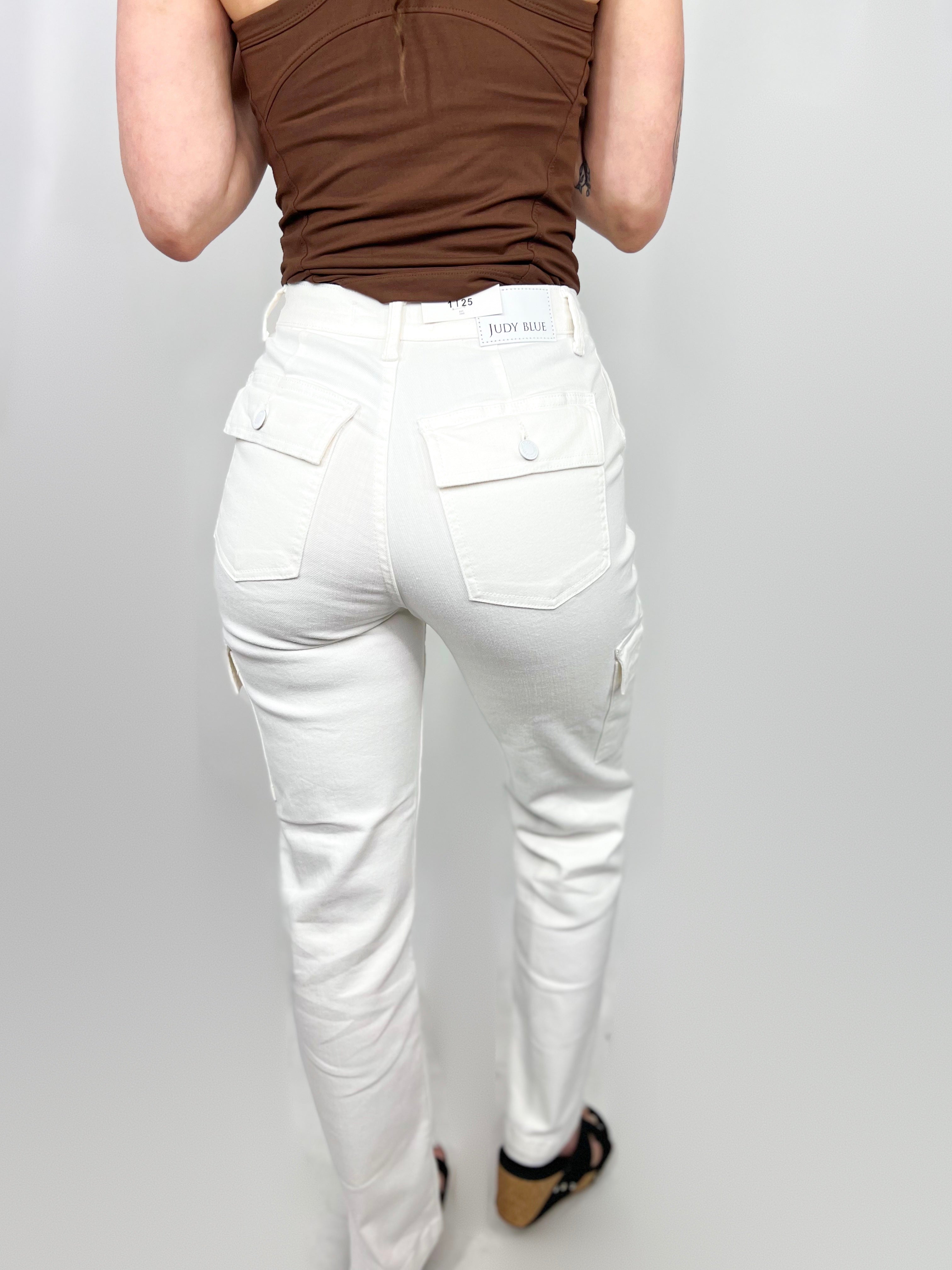 Cargo Straight Leg by Judy Blue-190 Jeans-Judy Blue-Heathered Boho Boutique, Women's Fashion and Accessories in Palmetto, FL