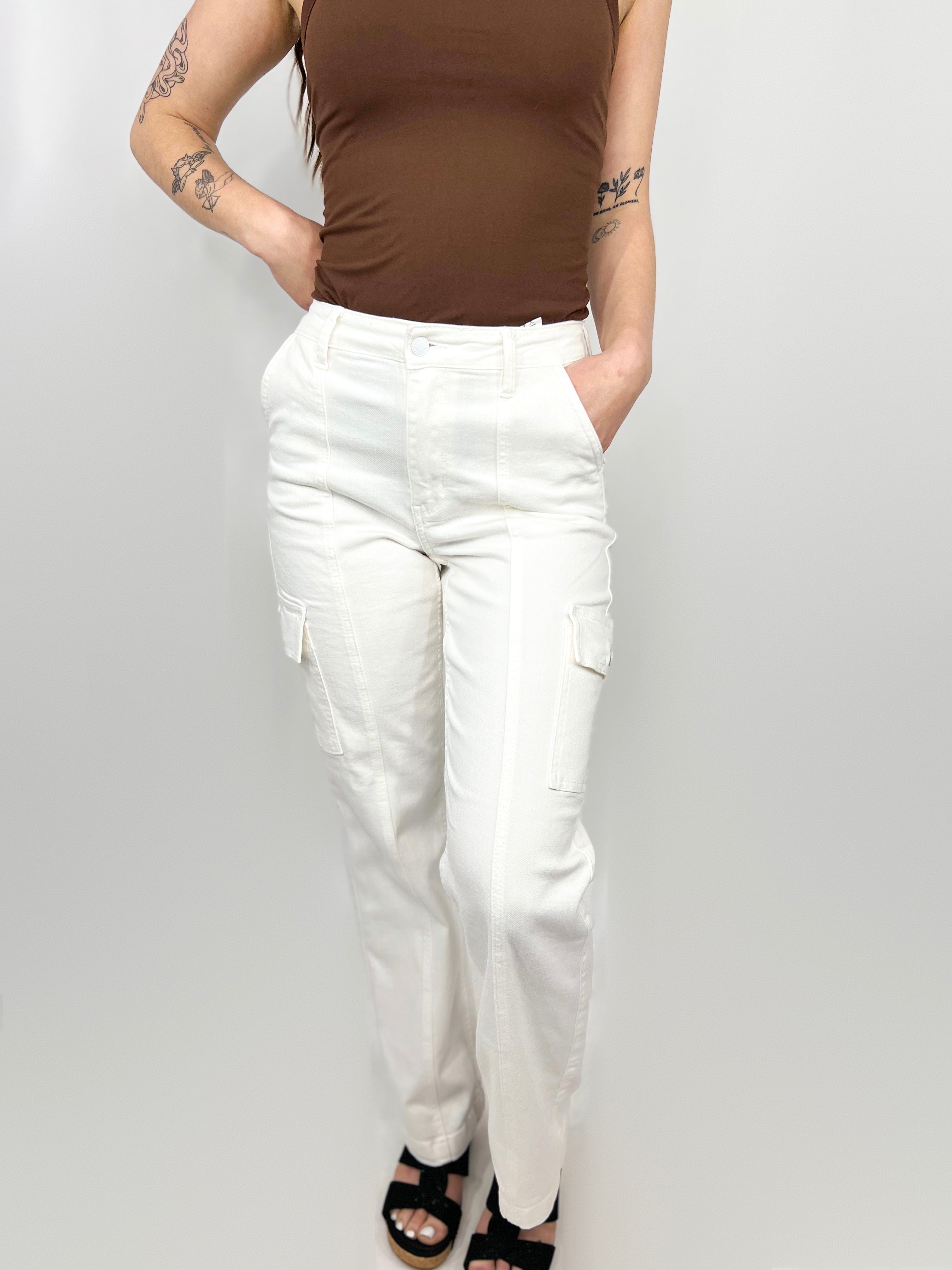 Cargo Straight Leg by Judy Blue-190 Jeans-Judy Blue-Heathered Boho Boutique, Women's Fashion and Accessories in Palmetto, FL