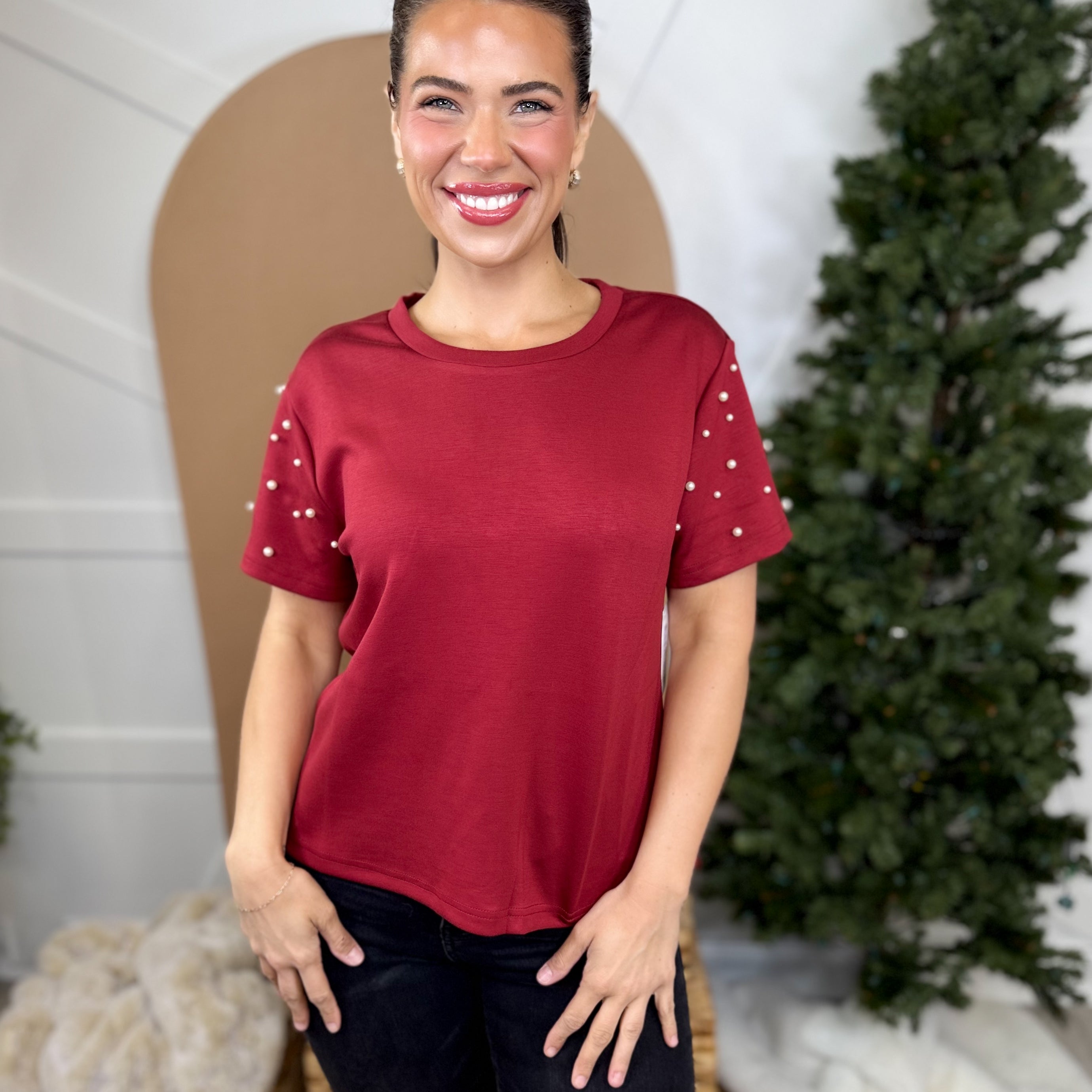 New Standards Top-110 SHORT SLEEVE TOP-SPIN USA-Heathered Boho Boutique, Women's Fashion and Accessories in Palmetto, FL