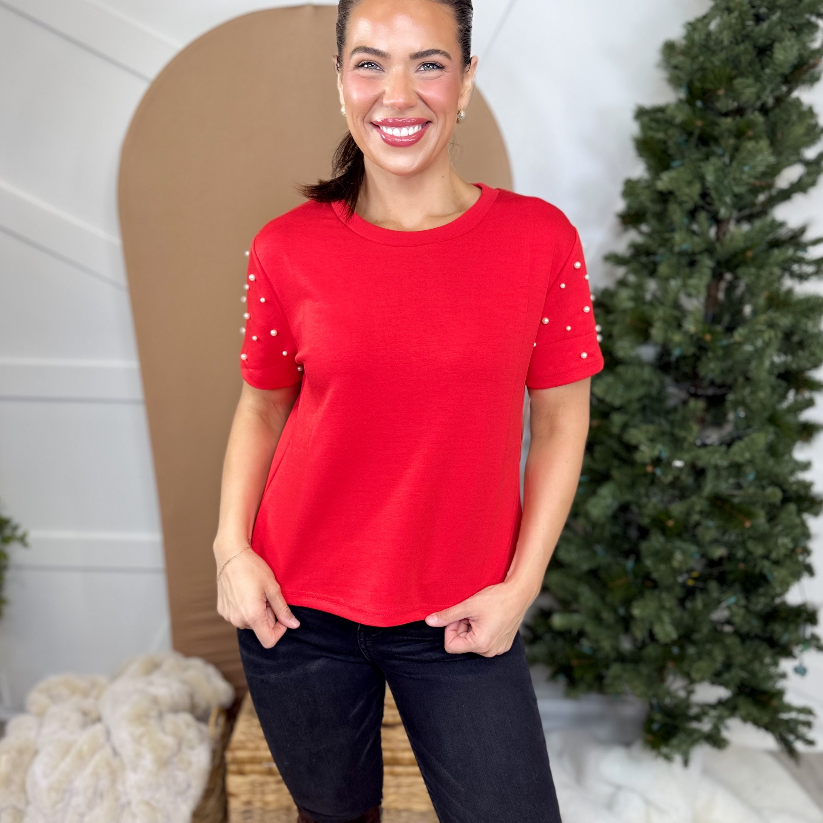 New Standards Top-110 SHORT SLEEVE TOP-SPIN USA-Heathered Boho Boutique, Women's Fashion and Accessories in Palmetto, FL
