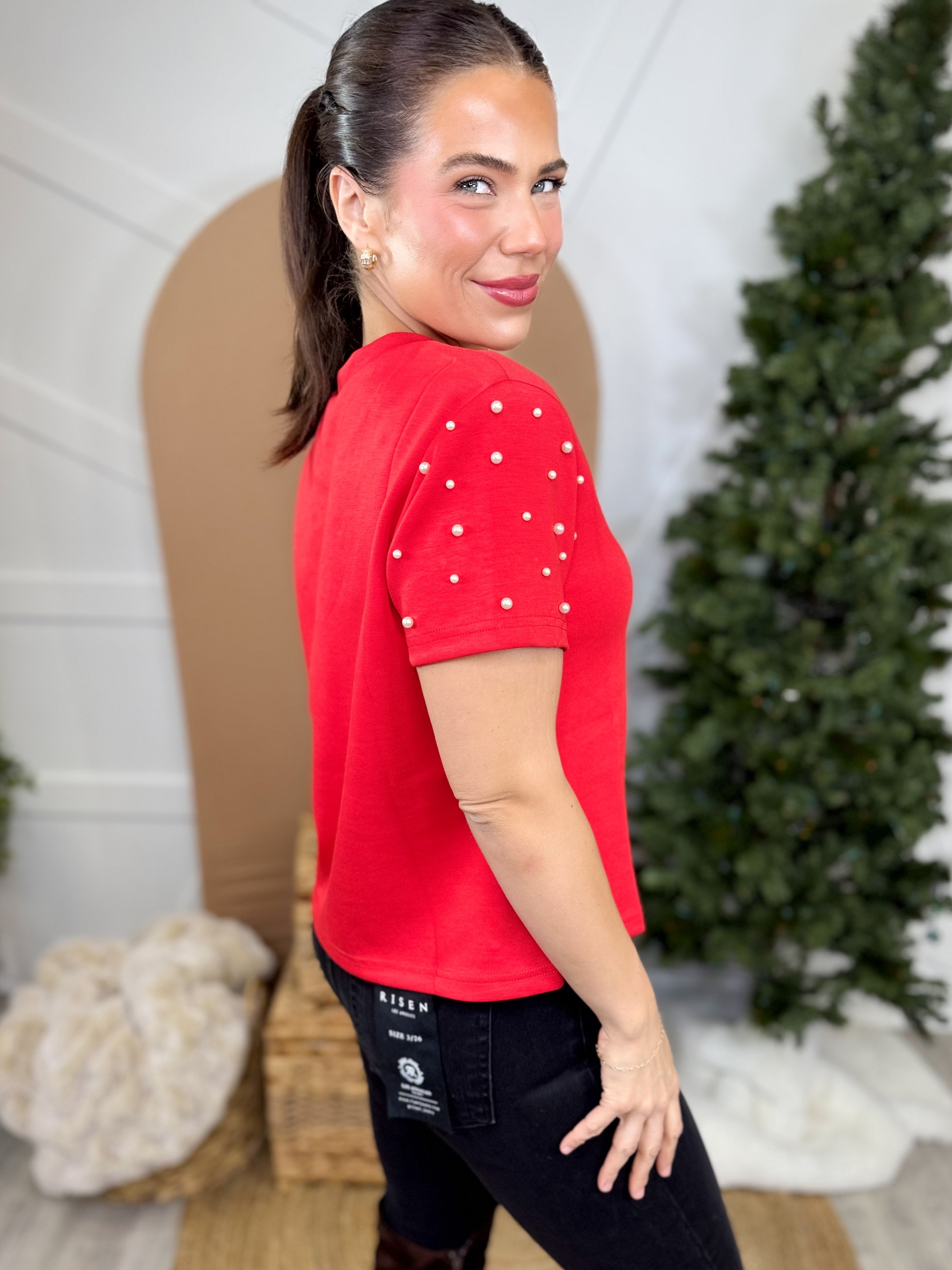 New Standards Top-110 SHORT SLEEVE TOP-SPIN USA-Heathered Boho Boutique, Women's Fashion and Accessories in Palmetto, FL