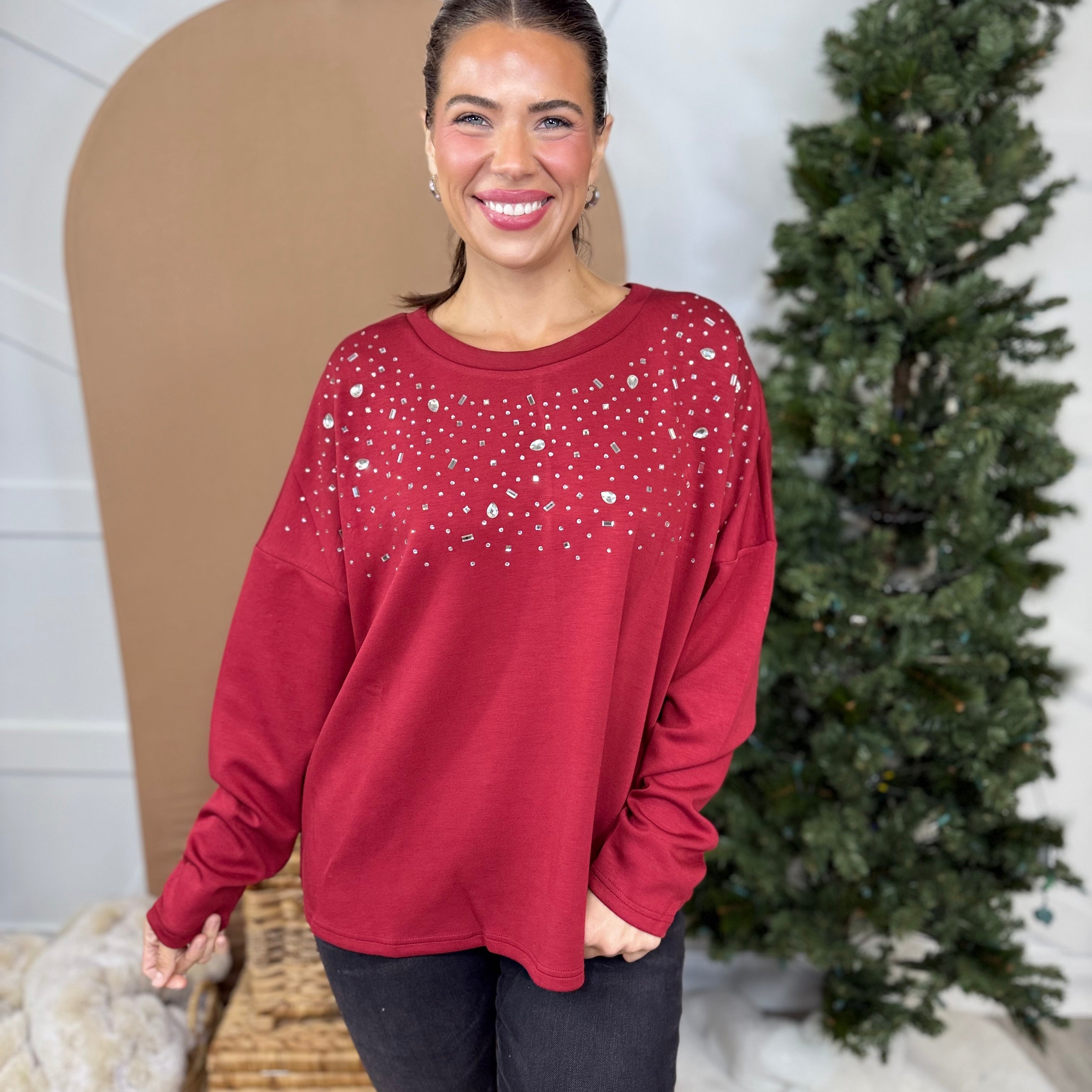 New Standards Tunic Top-120 LONG SLEEVE TOPS-SPIN USA-Heathered Boho Boutique, Women's Fashion and Accessories in Palmetto, FL