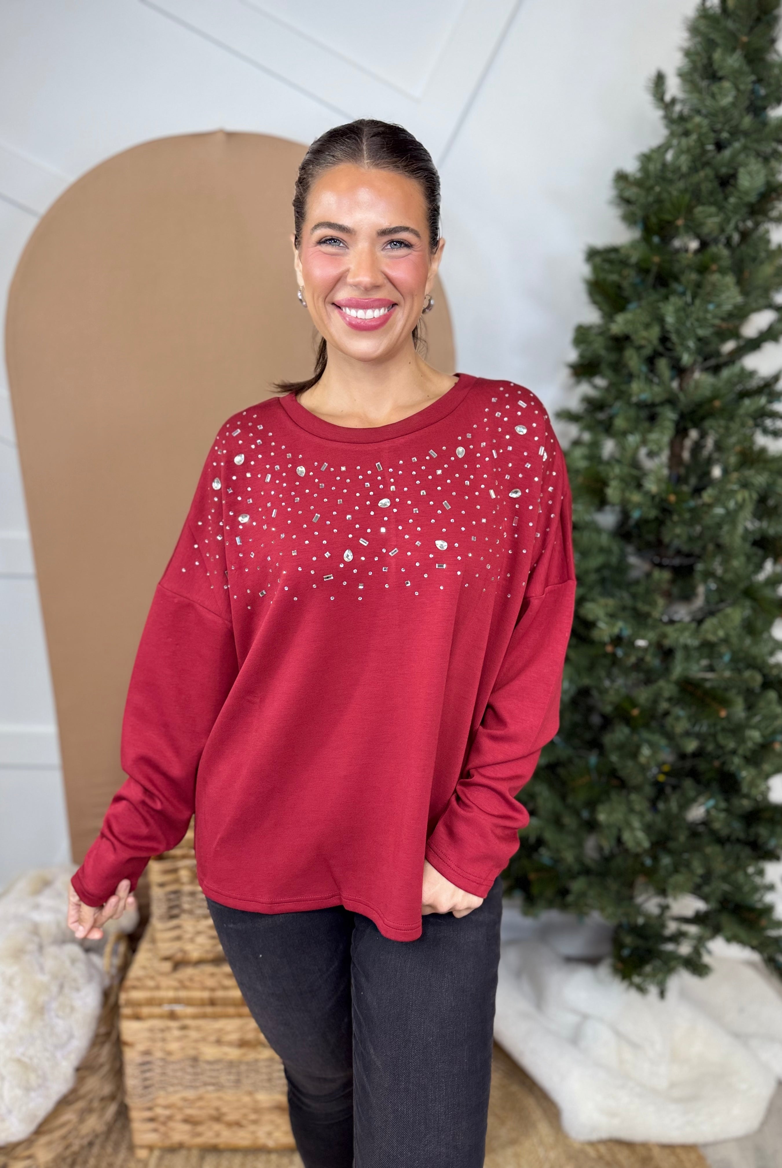 New Standards Tunic Top-120 LONG SLEEVE TOPS-SPIN USA-Heathered Boho Boutique, Women's Fashion and Accessories in Palmetto, FL