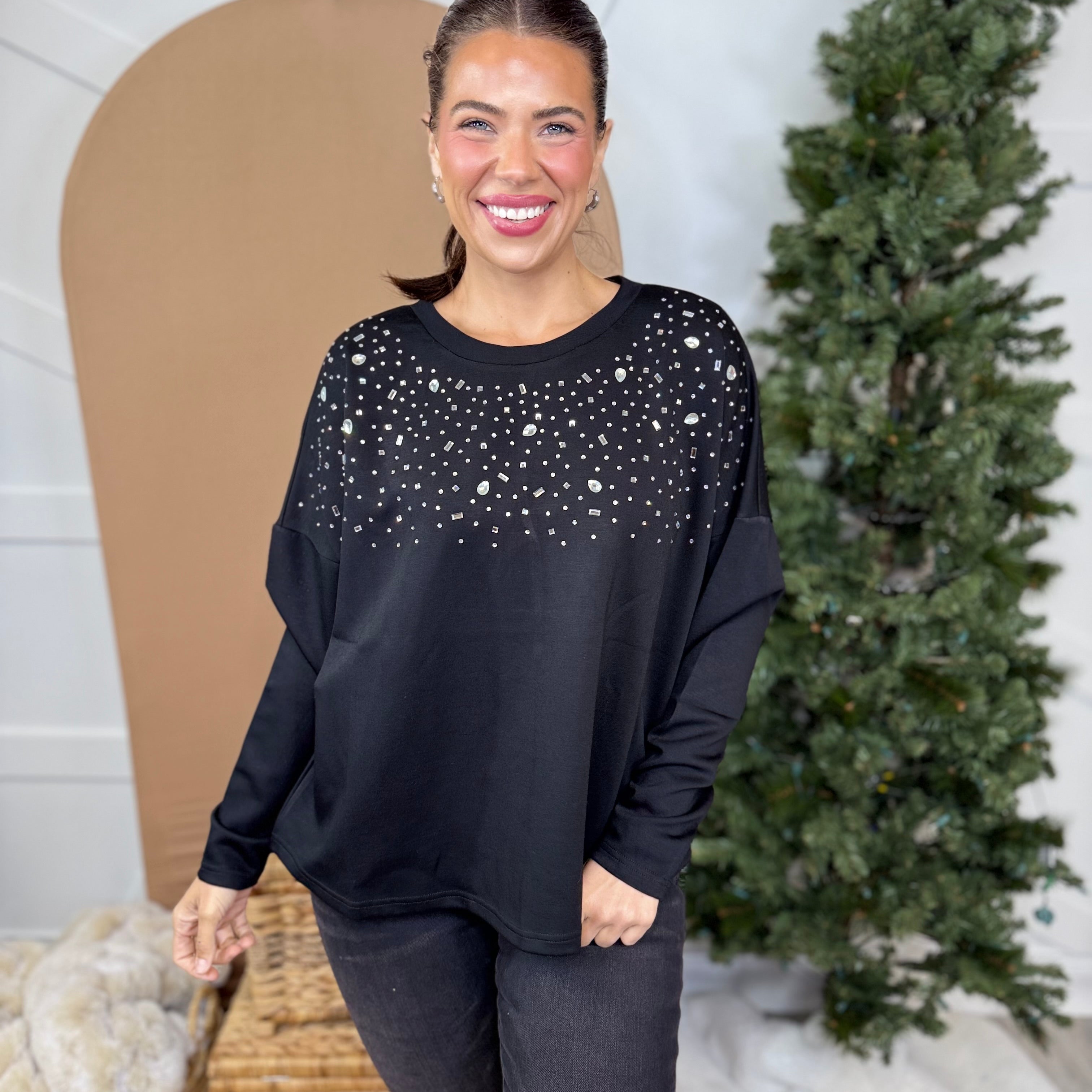 New Standards Tunic Top-120 LONG SLEEVE TOPS-SPIN USA-Heathered Boho Boutique, Women's Fashion and Accessories in Palmetto, FL