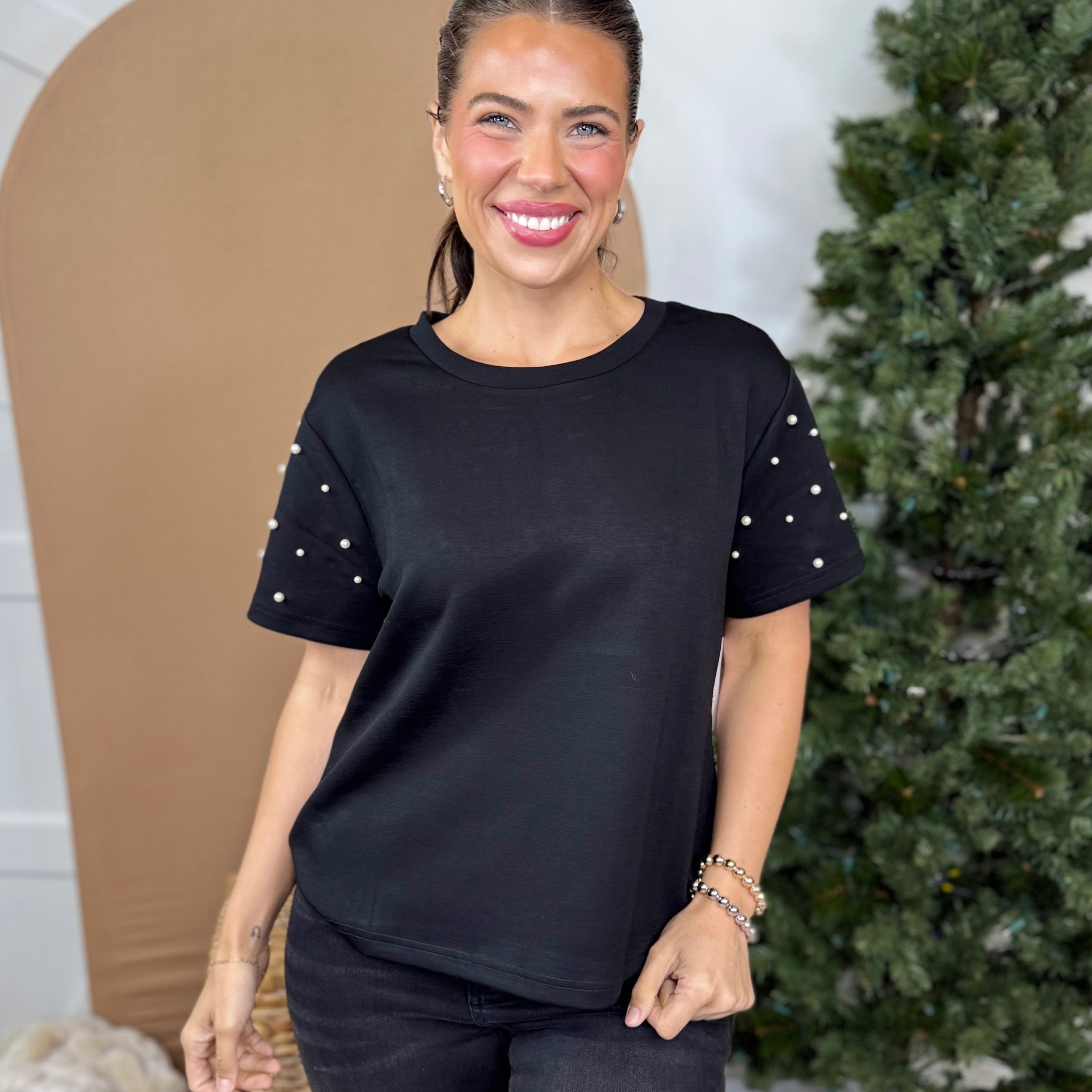 New Standards Top-110 SHORT SLEEVE TOP-SPIN USA-Heathered Boho Boutique, Women's Fashion and Accessories in Palmetto, FL