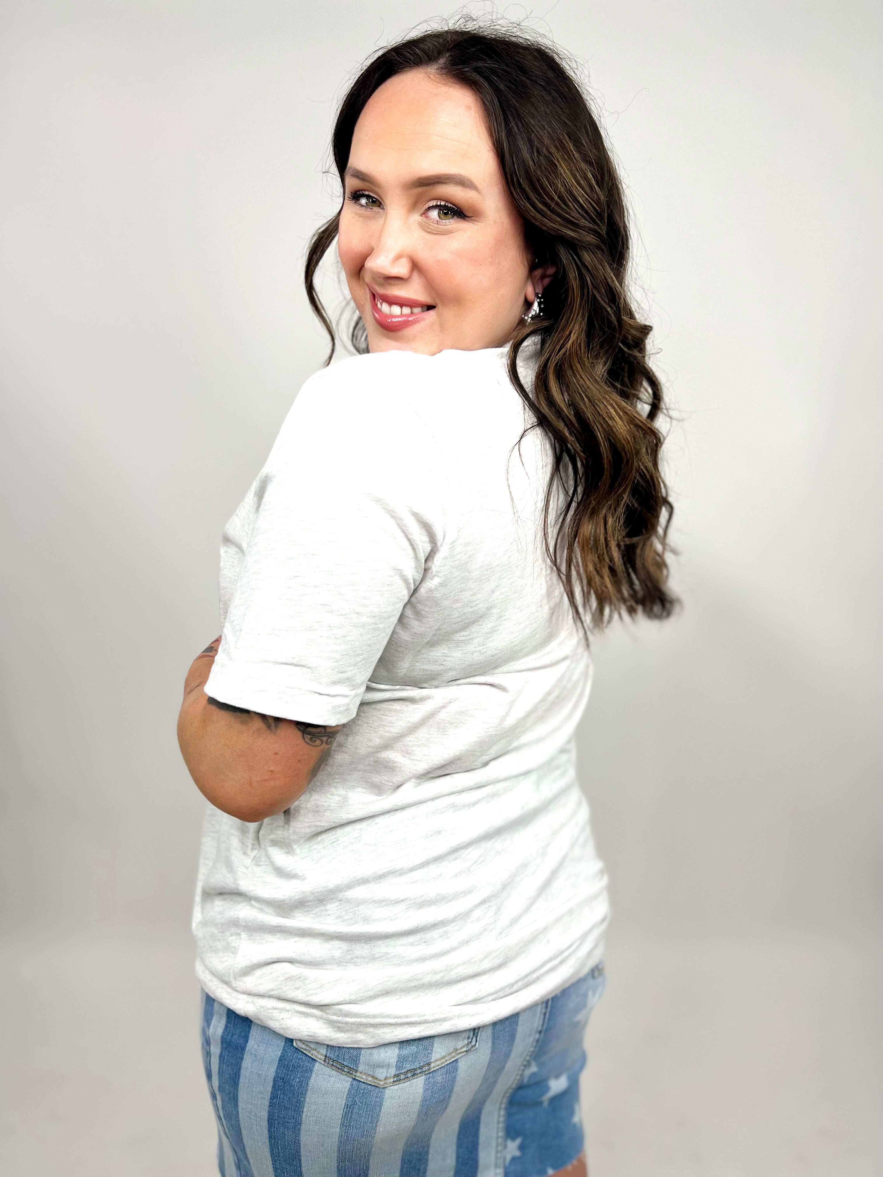 Flowers in the USA Graphic Tee-130 Graphic Tees-Heathered Boho-Heathered Boho Boutique, Women's Fashion and Accessories in Palmetto, FL