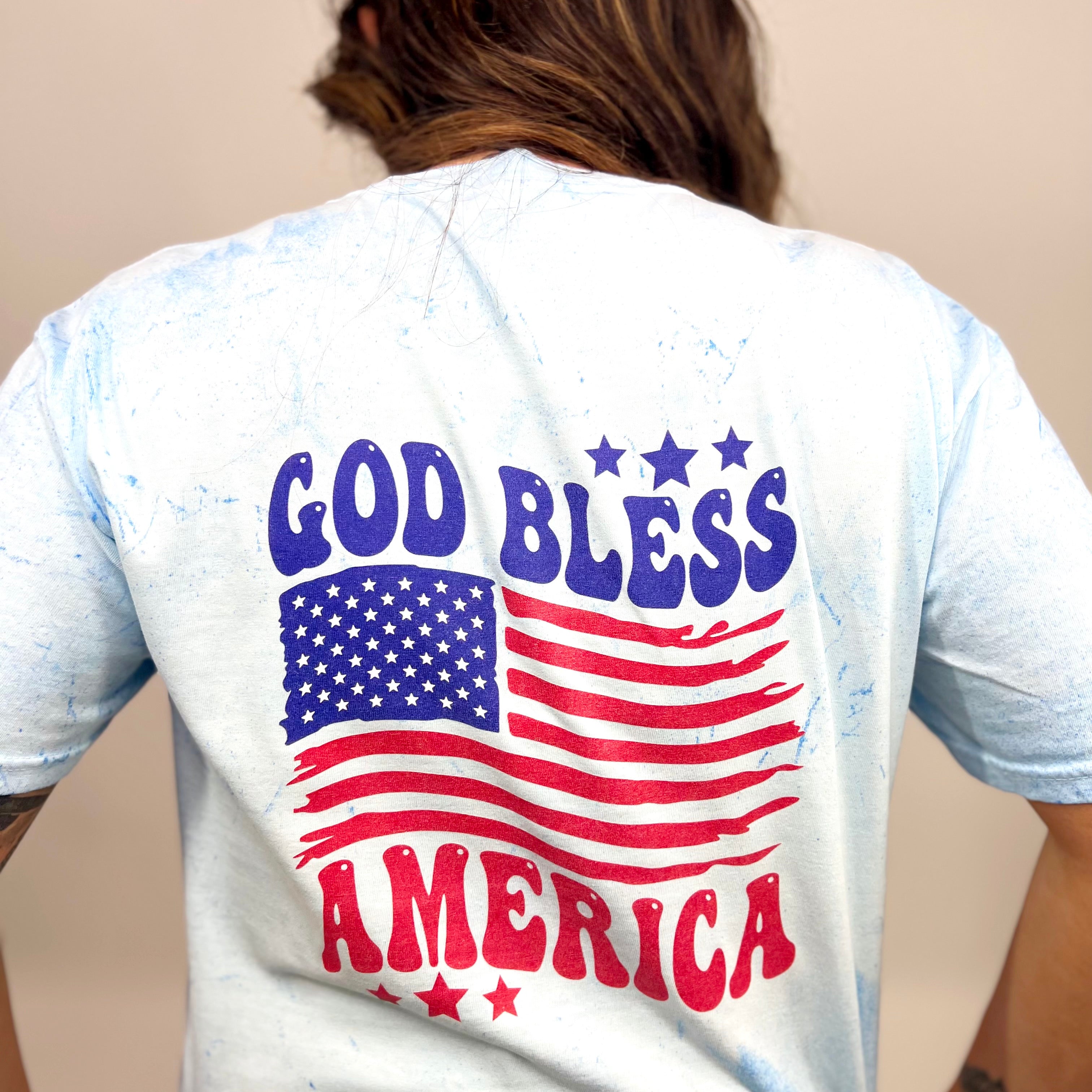 God Bless America Graphic Tee-130 Graphic Tees-Heathered Boho-Heathered Boho Boutique, Women's Fashion and Accessories in Palmetto, FL