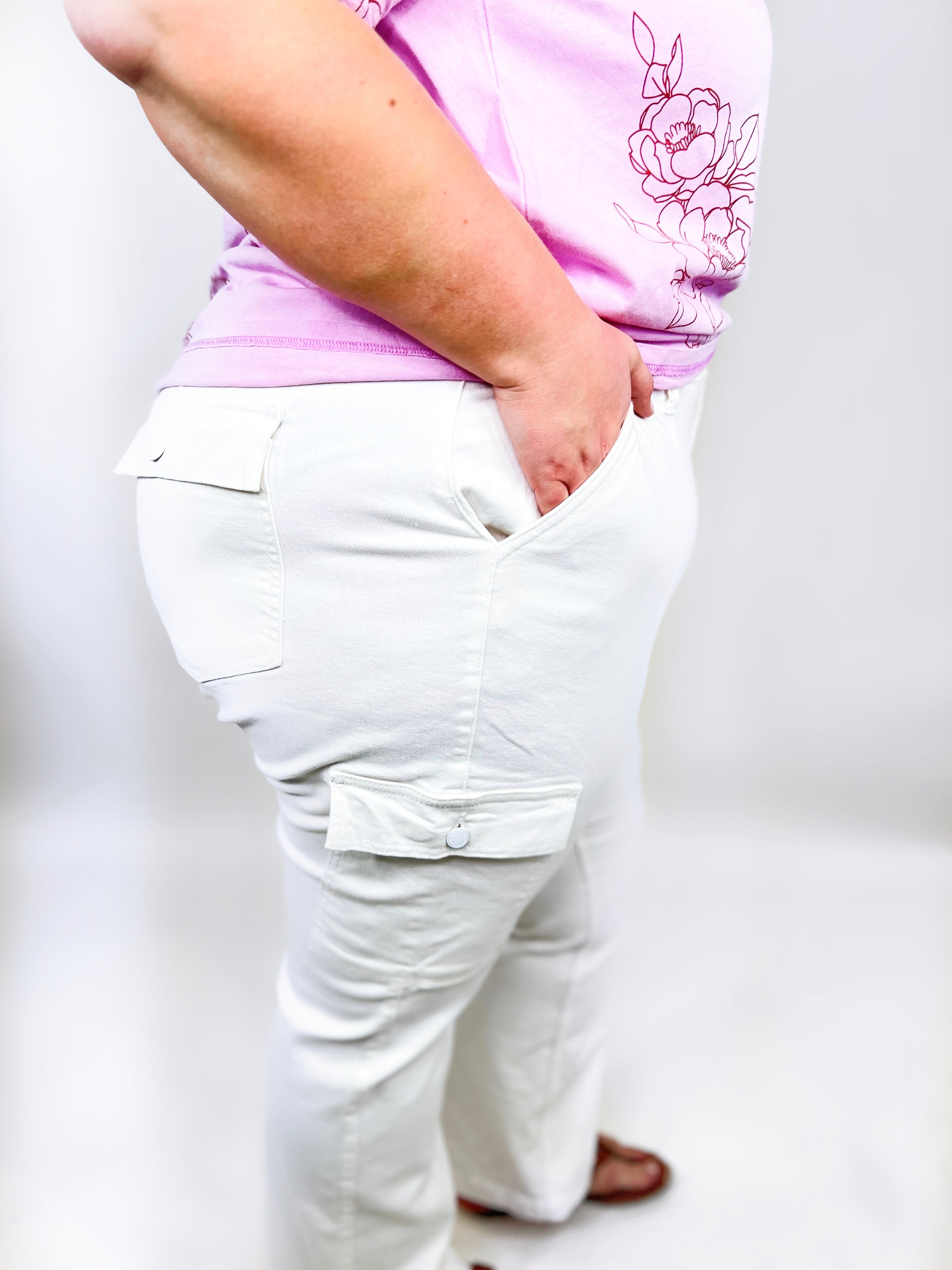 Cargo Straight Leg by Judy Blue-190 Jeans-Judy Blue-Heathered Boho Boutique, Women's Fashion and Accessories in Palmetto, FL