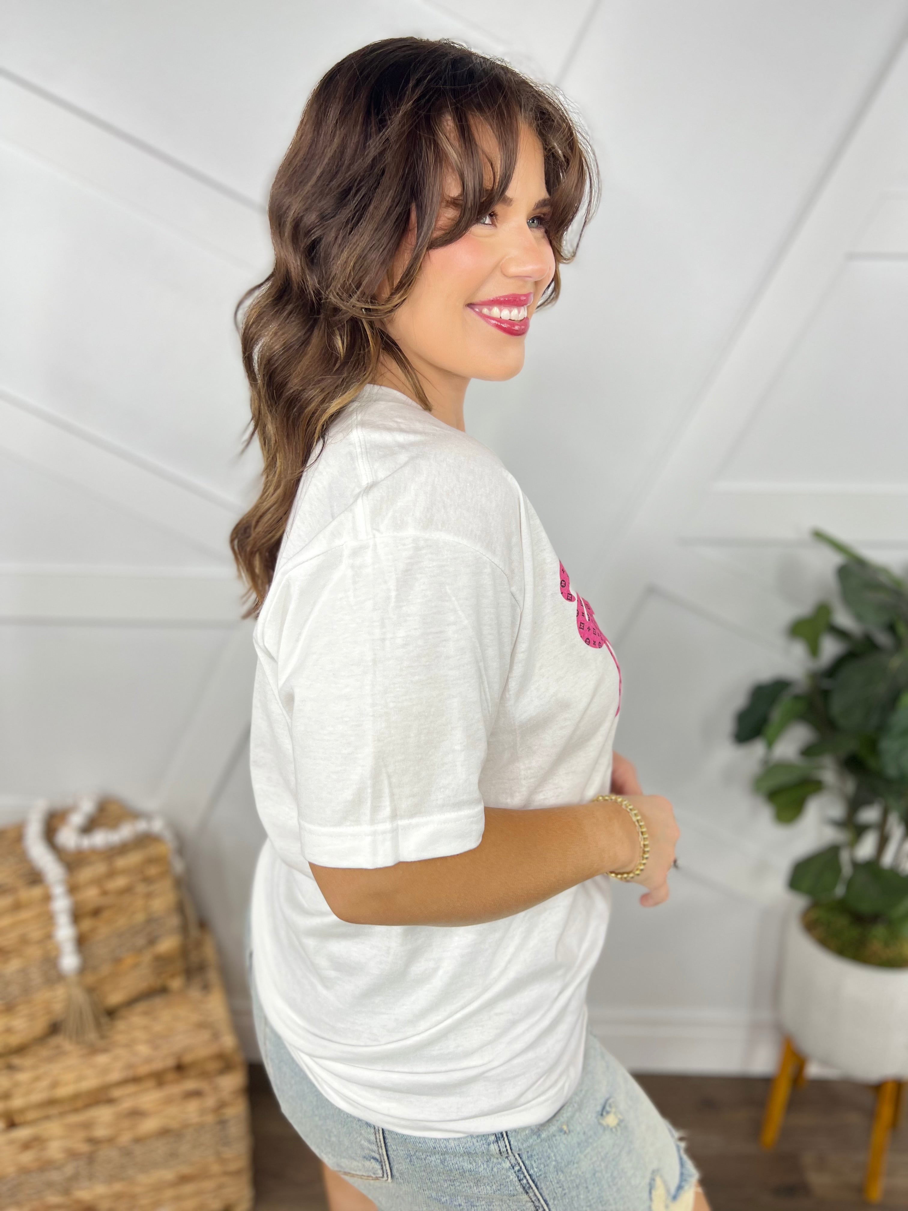 Pink Flamingos Graphic Tee-130 Graphic Tees-Heathered Boho-Heathered Boho Boutique, Women's Fashion and Accessories in Palmetto, FL