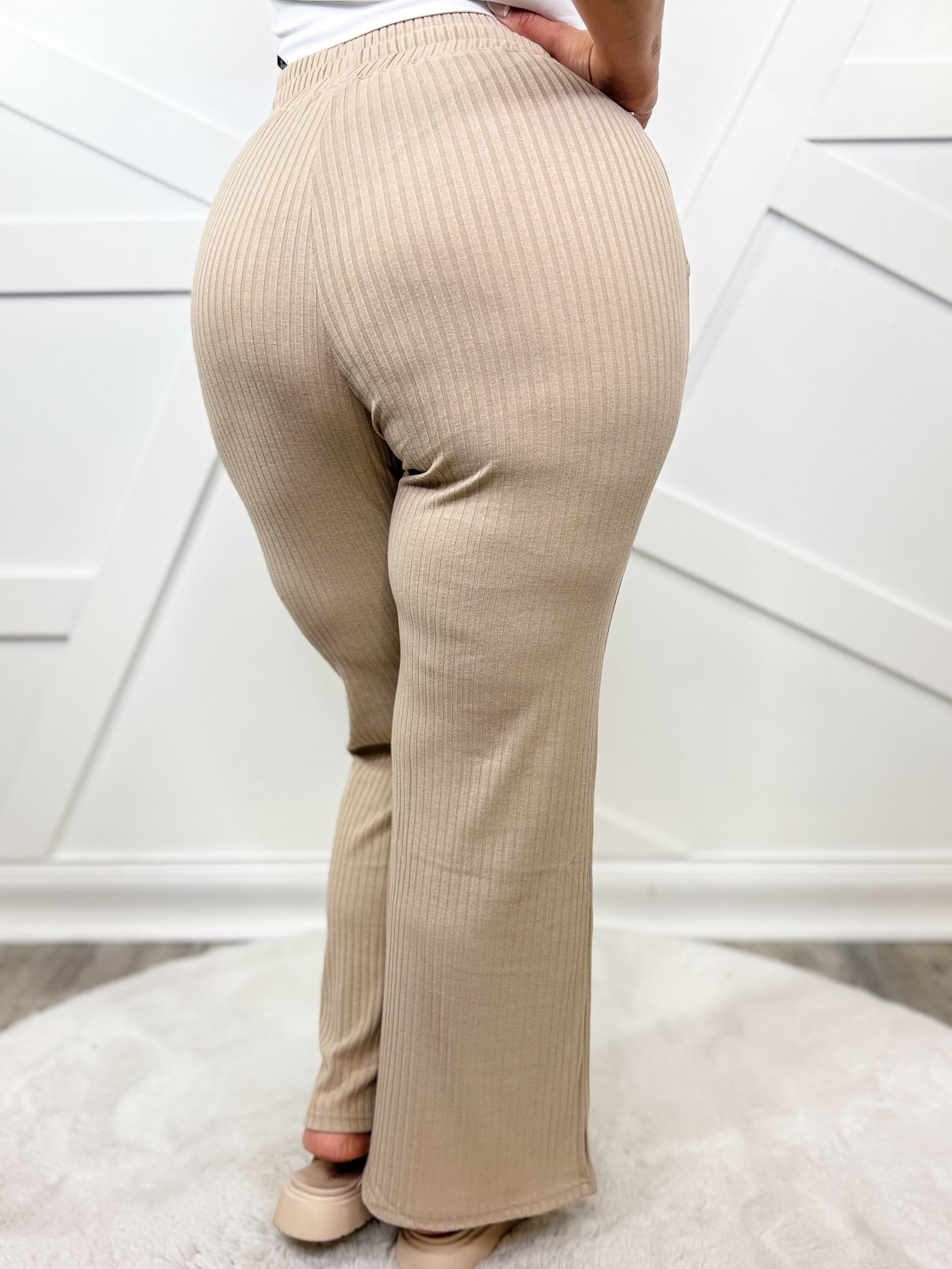 Varsity Vogue Pants-150 PANTS-White Birch-Heathered Boho Boutique, Women's Fashion and Accessories in Palmetto, FL