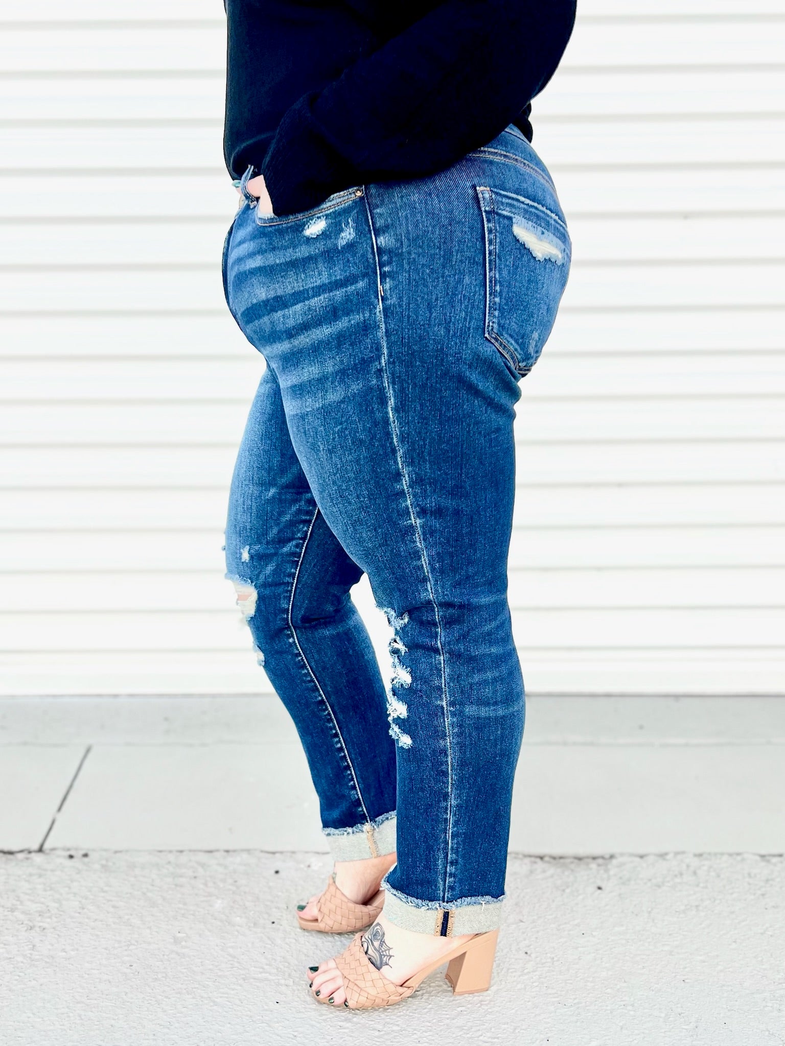 Get With It Boyfriend Jeans by Mica Denim-190 Jeans-Mica Denim-Heathered Boho Boutique, Women's Fashion and Accessories in Palmetto, FL