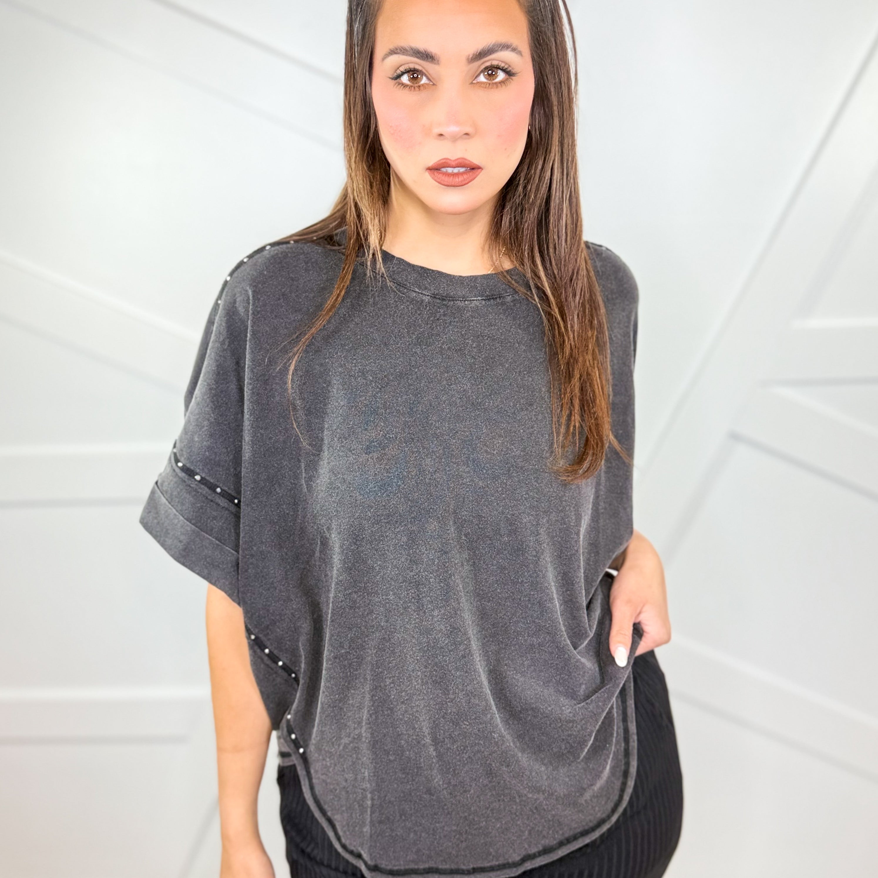 Sweet Talk Top-110 SHORT SLEEVE TOP-White Birch-Heathered Boho Boutique, Women's Fashion and Accessories in Palmetto, FL