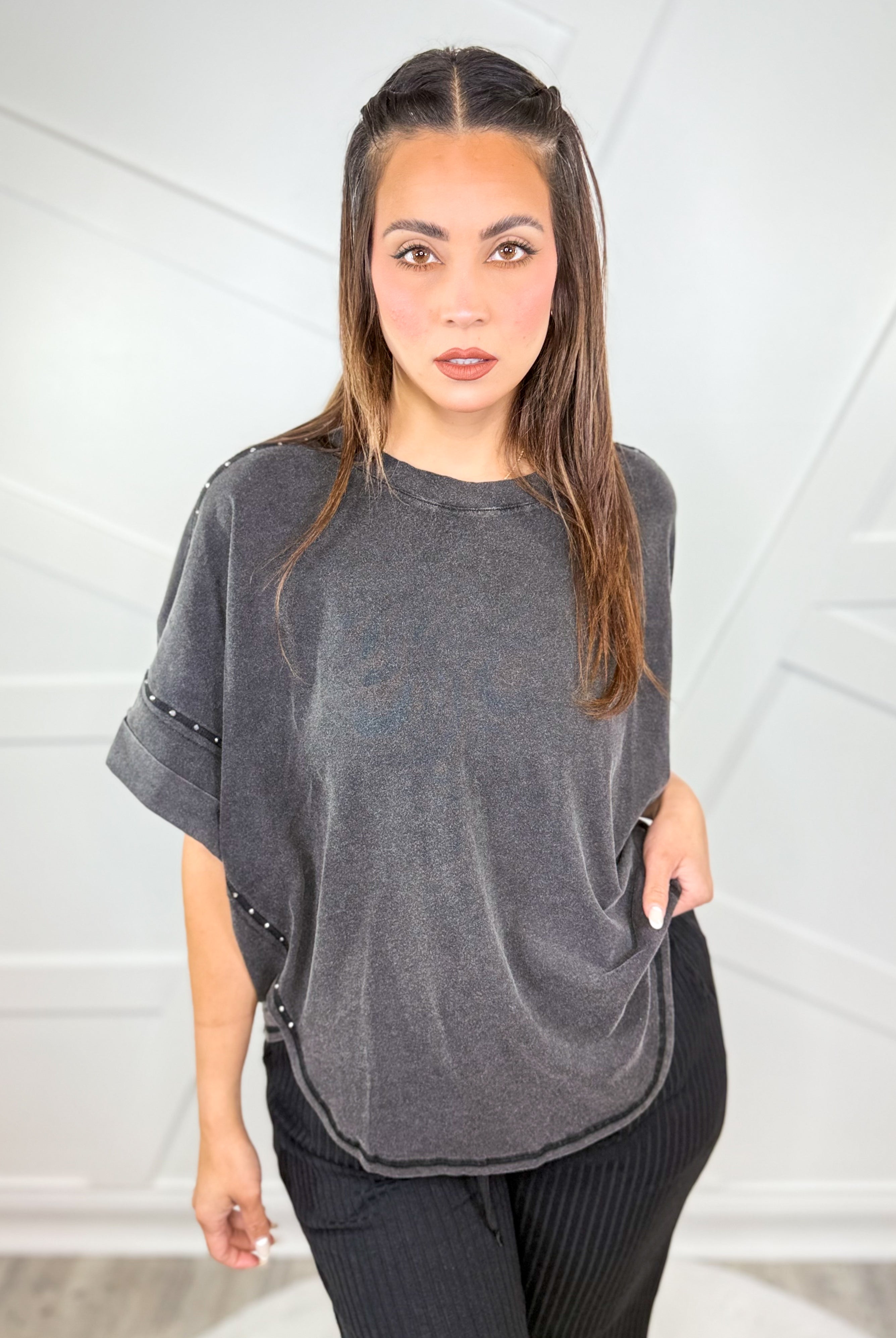 Sweet Talk Top-110 SHORT SLEEVE TOP-White Birch-Heathered Boho Boutique, Women's Fashion and Accessories in Palmetto, FL