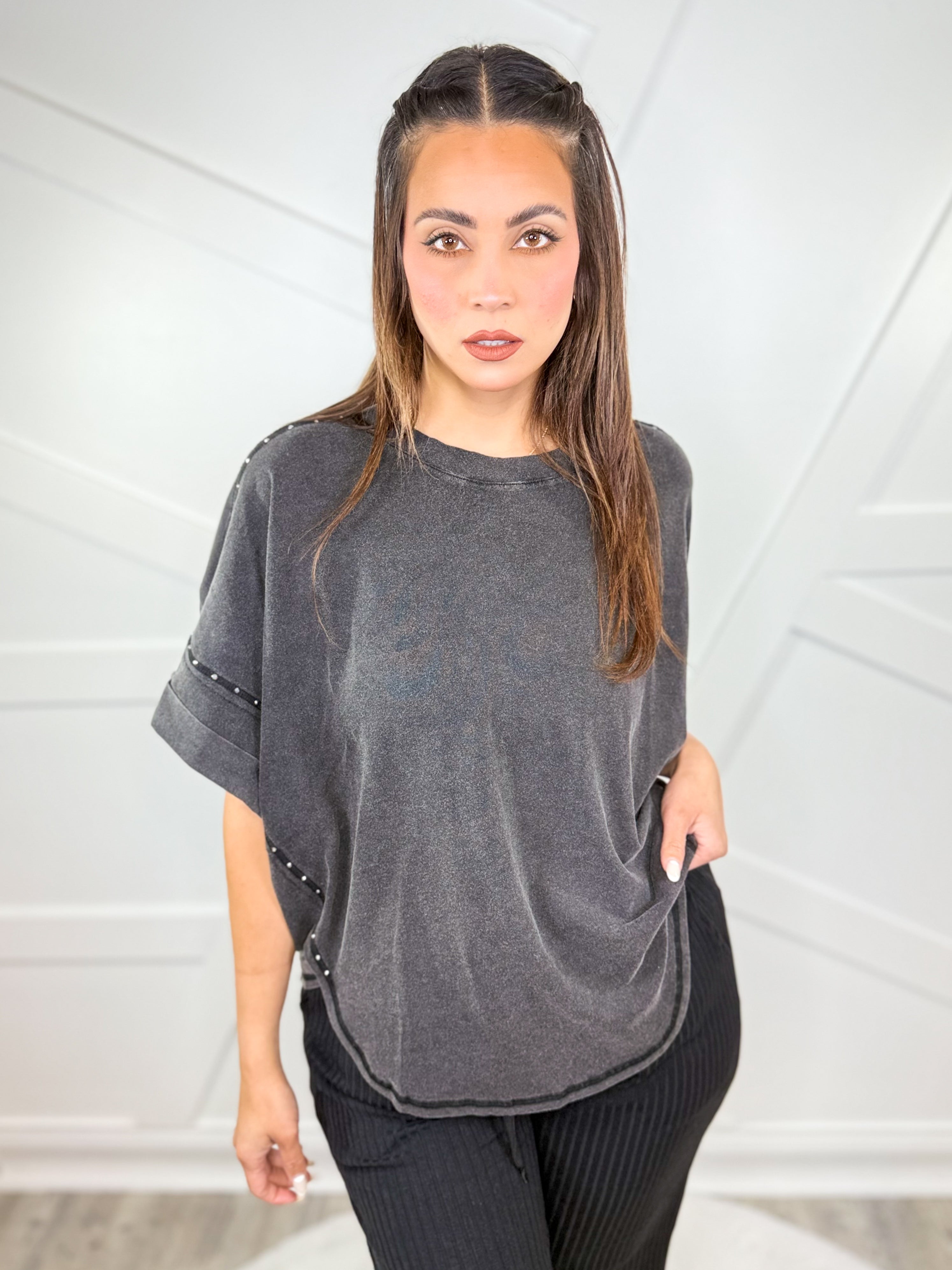 Sweet Talk Top-110 SHORT SLEEVE TOP-White Birch-Heathered Boho Boutique, Women's Fashion and Accessories in Palmetto, FL