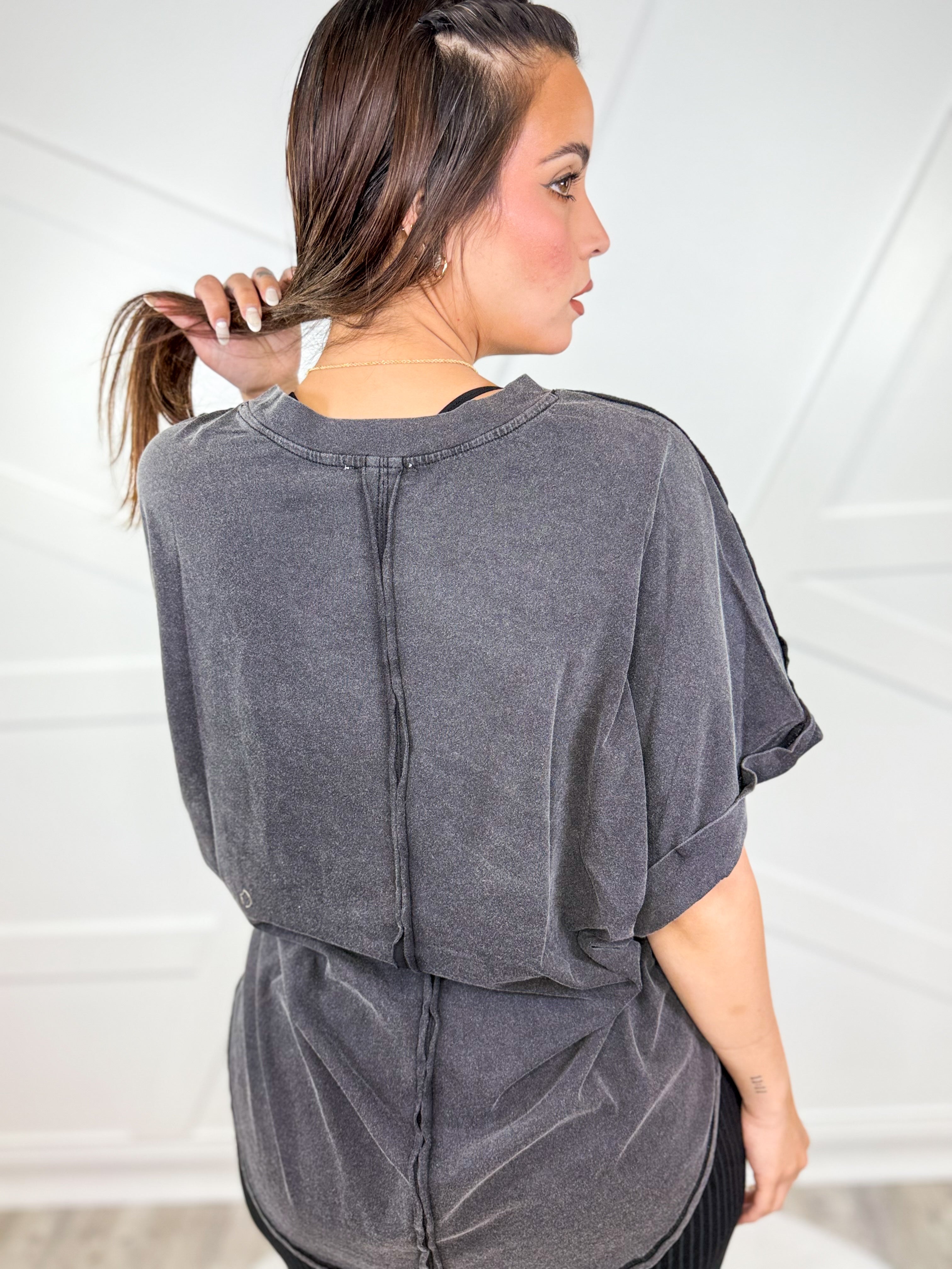 Sweet Talk Top-110 SHORT SLEEVE TOP-White Birch-Heathered Boho Boutique, Women's Fashion and Accessories in Palmetto, FL