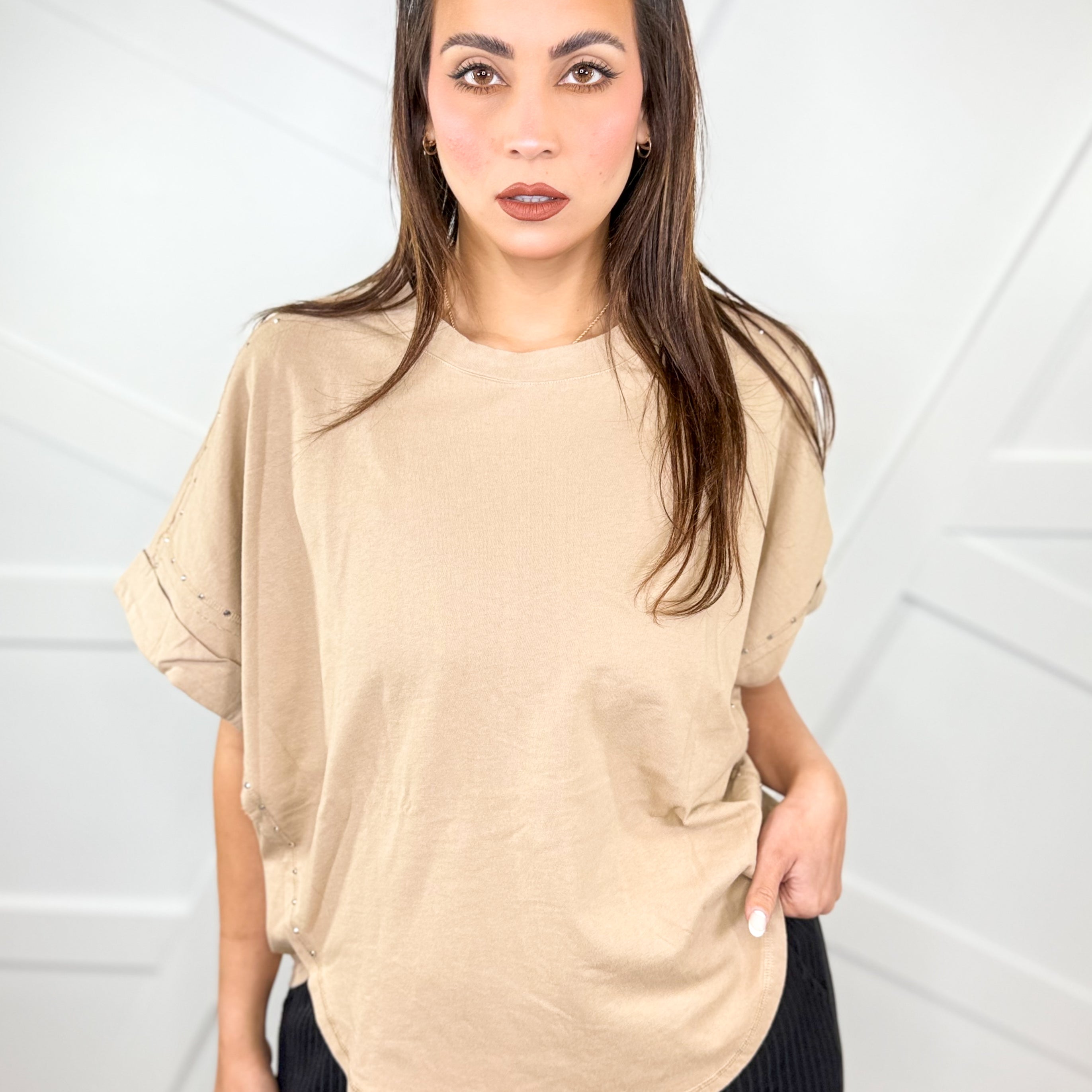 Sweet Talk Top-110 SHORT SLEEVE TOP-White Birch-Heathered Boho Boutique, Women's Fashion and Accessories in Palmetto, FL