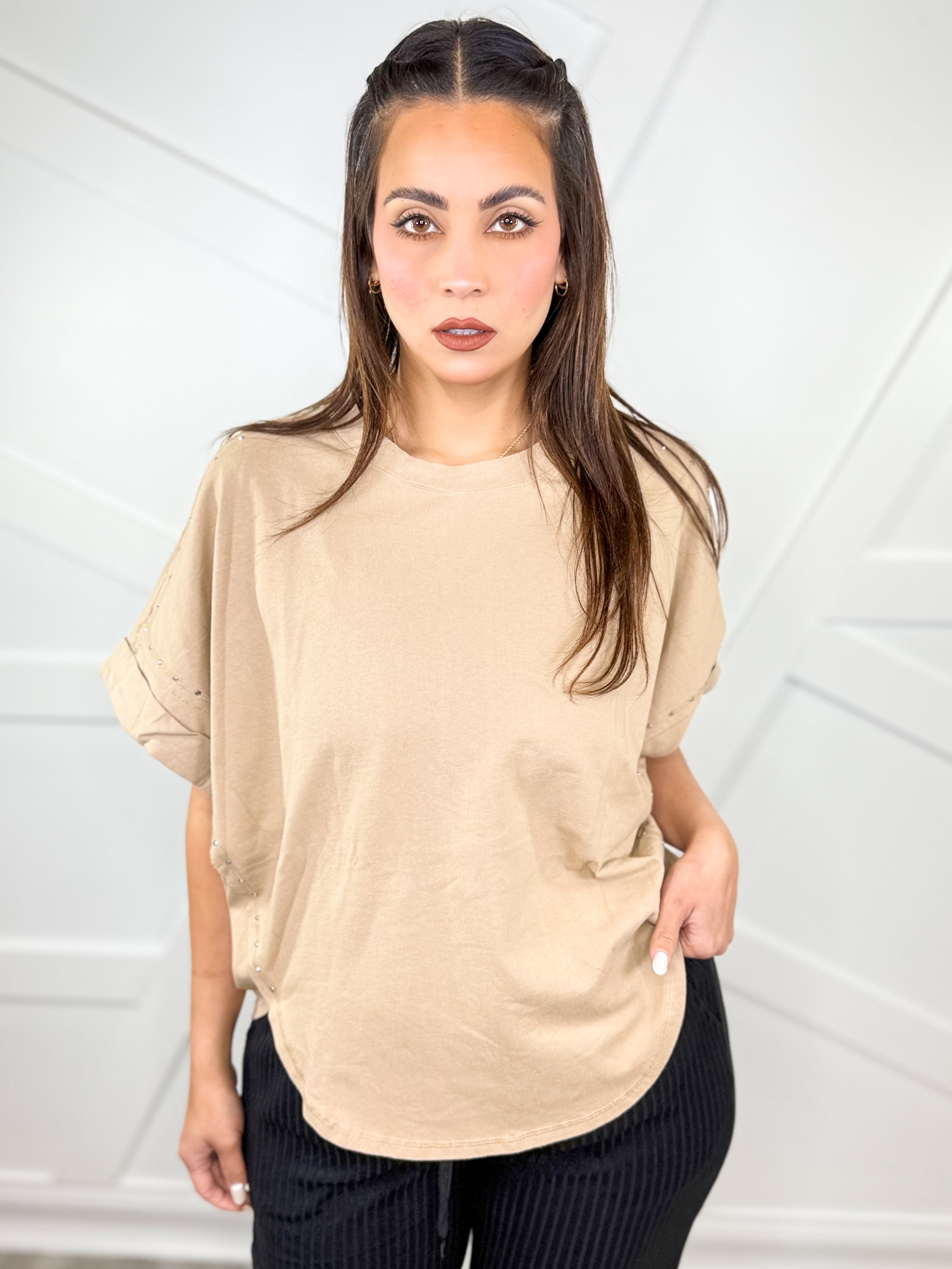 Sweet Talk Top-110 SHORT SLEEVE TOP-White Birch-Heathered Boho Boutique, Women's Fashion and Accessories in Palmetto, FL