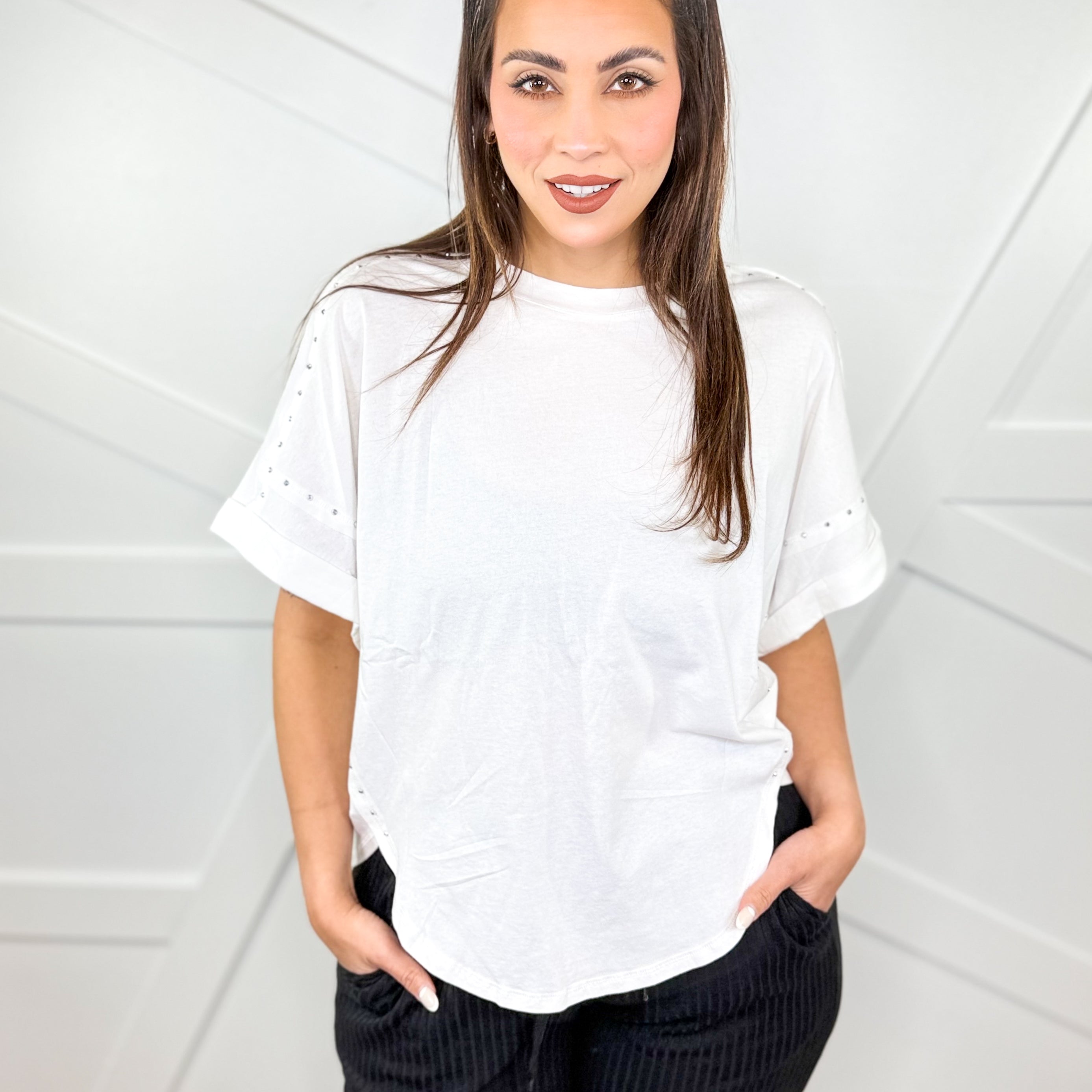 Sweet Talk Top-110 SHORT SLEEVE TOP-White Birch-Heathered Boho Boutique, Women's Fashion and Accessories in Palmetto, FL