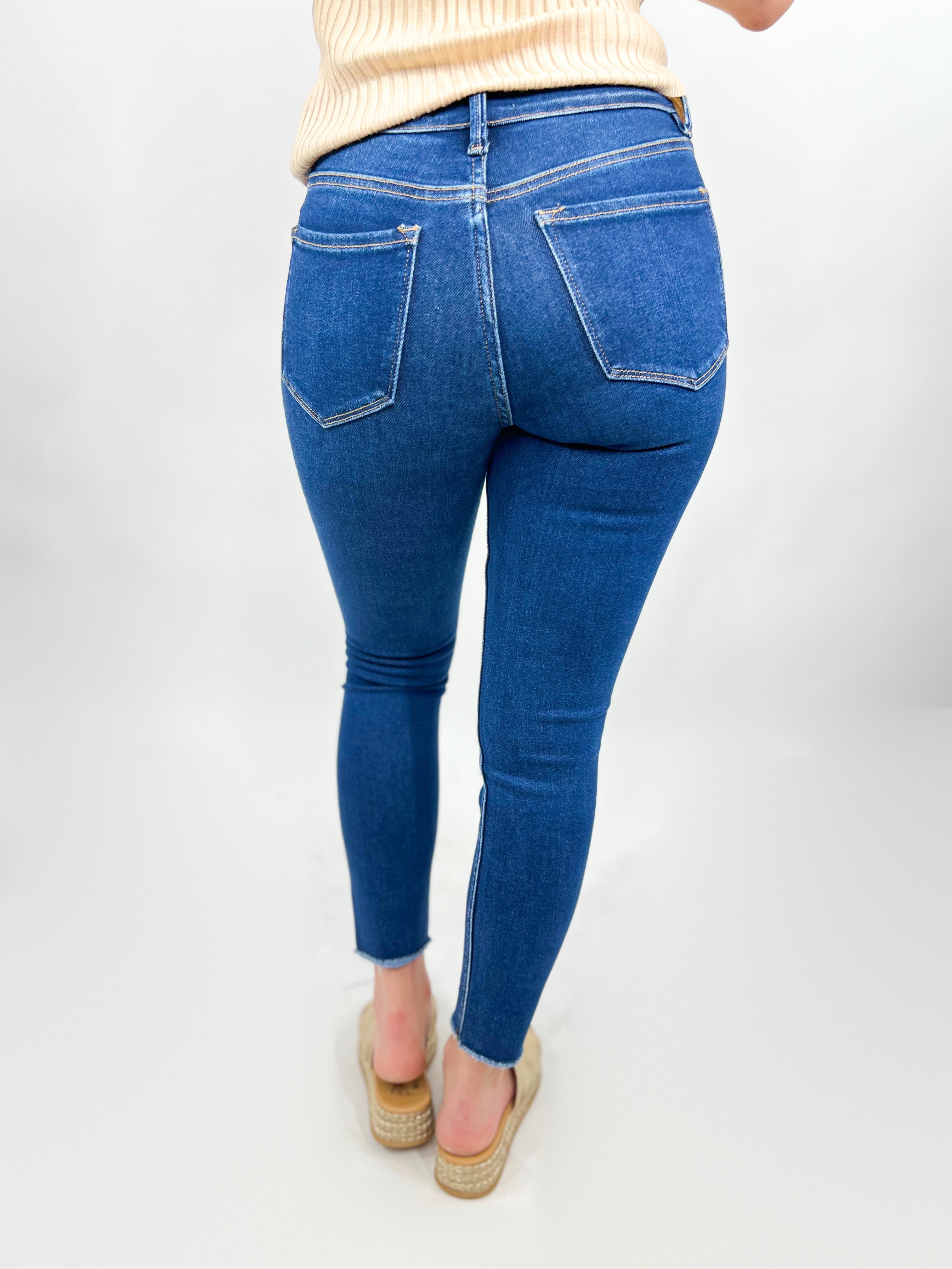 Restock: Emerson Cropped Skinny Jeans by Vervet-190 Jeans-Vervet-Heathered Boho Boutique, Women's Fashion and Accessories in Palmetto, FL