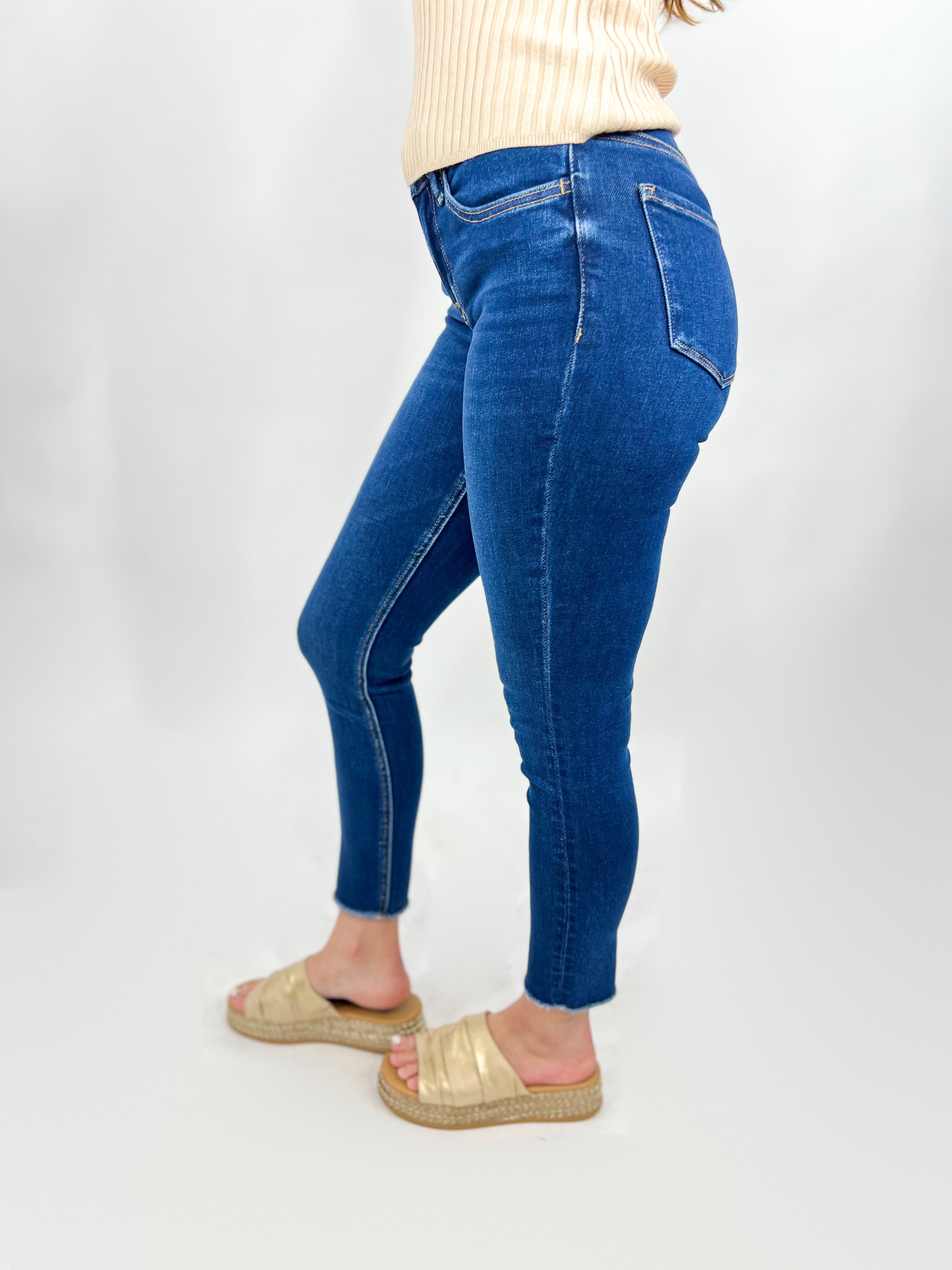 Restock: Emerson Cropped Skinny Jeans by Vervet-190 Jeans-Vervet-Heathered Boho Boutique, Women's Fashion and Accessories in Palmetto, FL