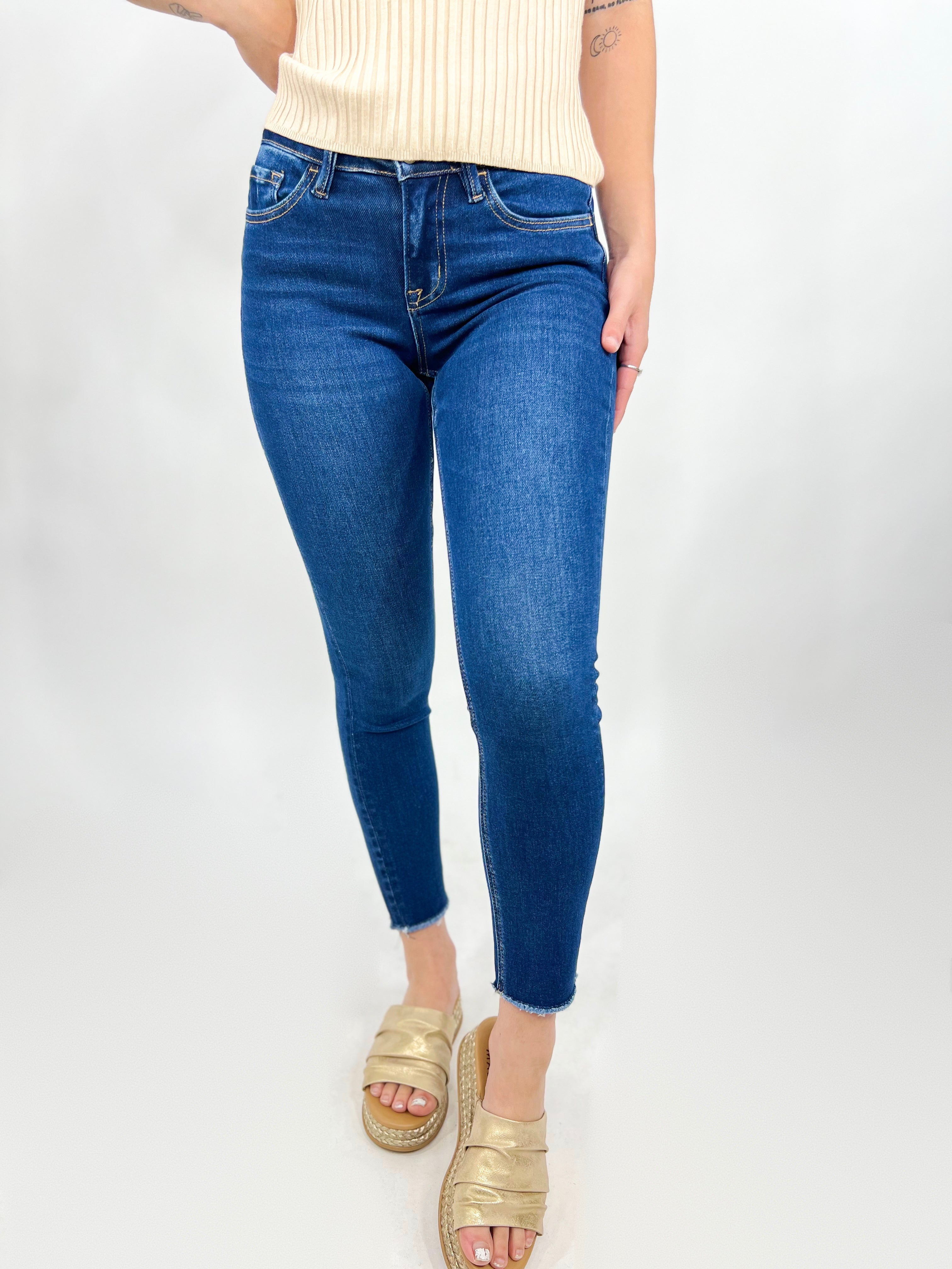 Restock: Emerson Cropped Skinny Jeans by Vervet-190 Jeans-Vervet-Heathered Boho Boutique, Women's Fashion and Accessories in Palmetto, FL