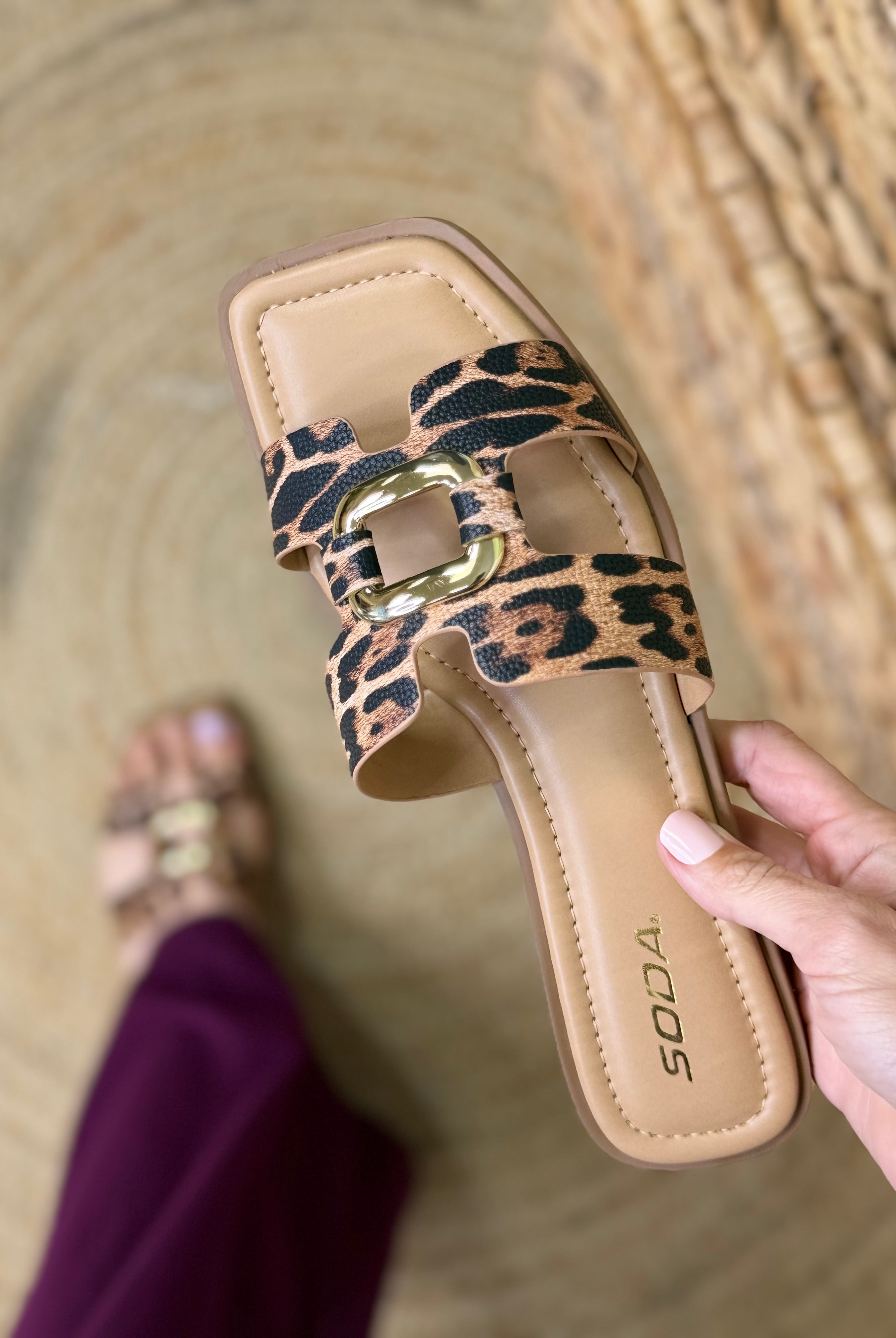 Wild Side Buckle Slides-350 SHOES-FORTUNE DYNAMIC-Heathered Boho Boutique, Women's Fashion and Accessories in Palmetto, FL
