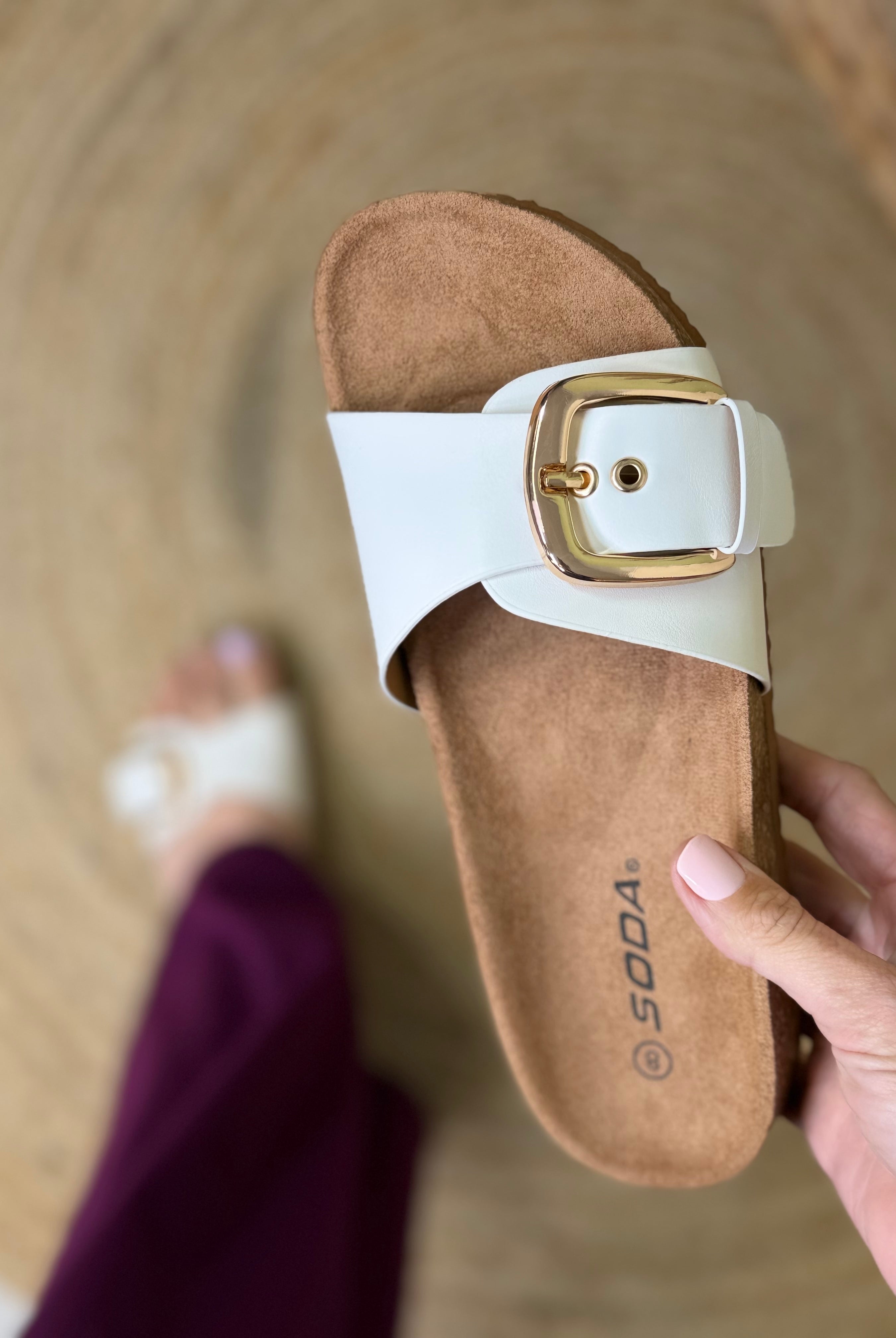 Seaside Chic Buckle Slides-350 SHOES-FORTUNE DYNAMIC-Heathered Boho Boutique, Women's Fashion and Accessories in Palmetto, FL