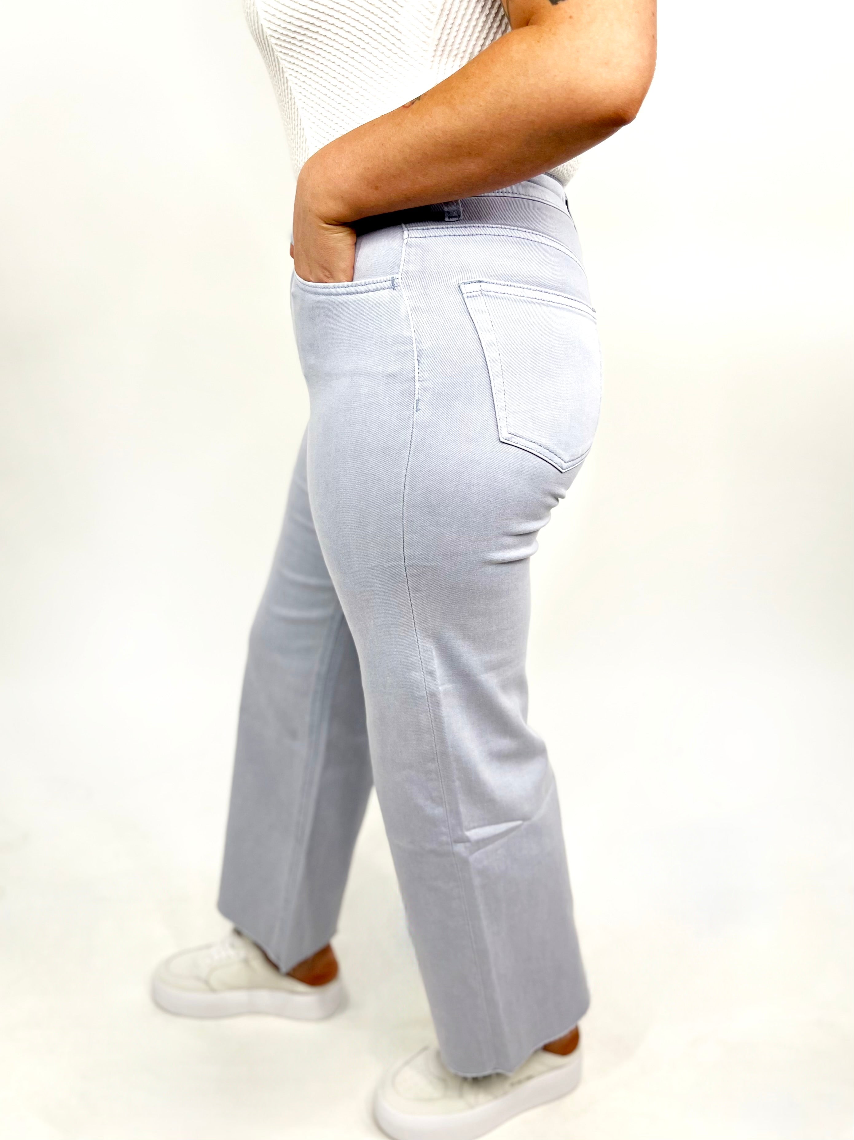 Grey Dawn Wide Leg Jeans-190 Jeans-Vervet-Heathered Boho Boutique, Women's Fashion and Accessories in Palmetto, FL