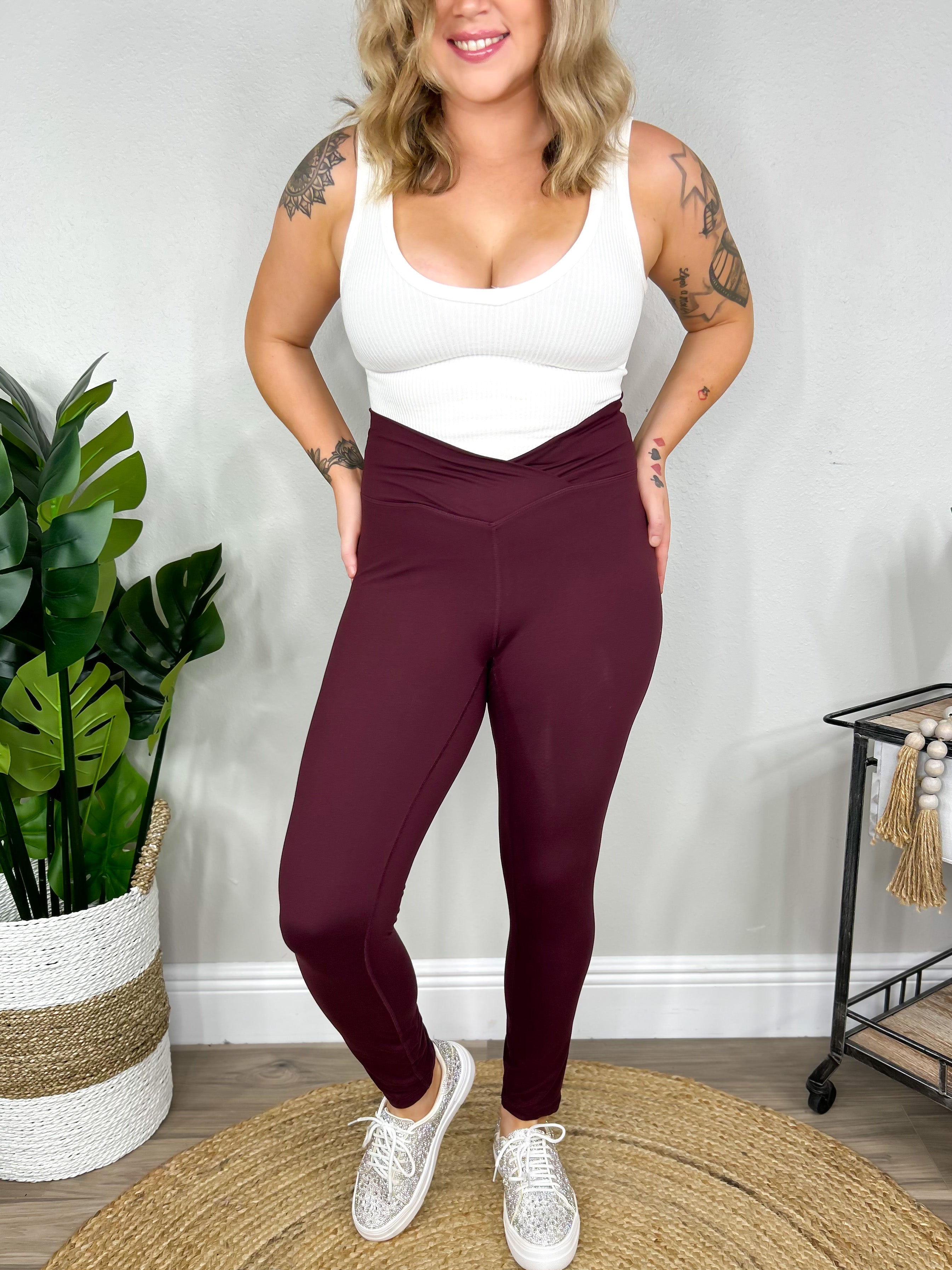 RESTOCK: Vixen V Leggings-180 LEGGINGS-Rae mode-Heathered Boho Boutique, Women's Fashion and Accessories in Palmetto, FL