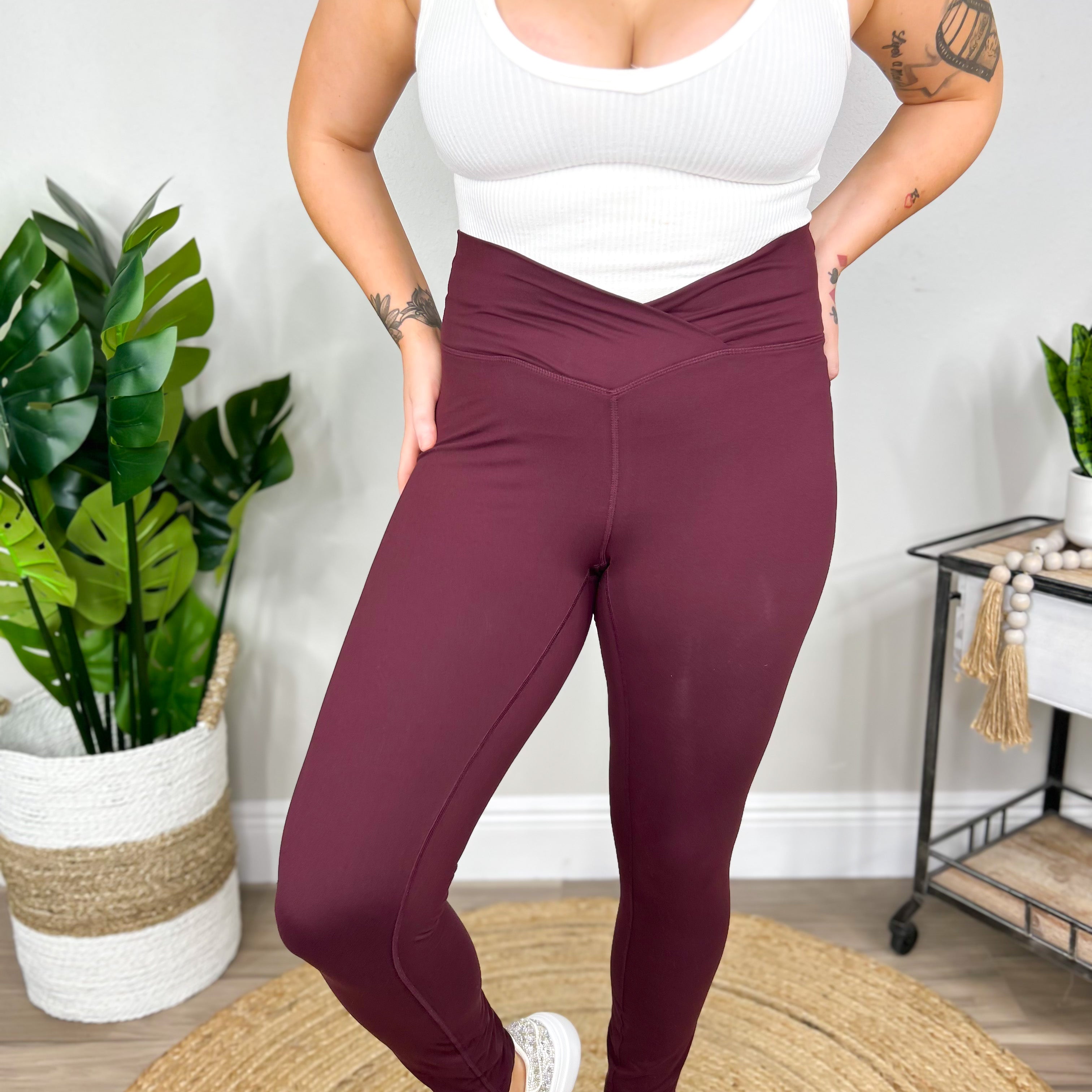 RESTOCK: Vixen V Leggings-180 LEGGINGS-Rae mode-Heathered Boho Boutique, Women's Fashion and Accessories in Palmetto, FL