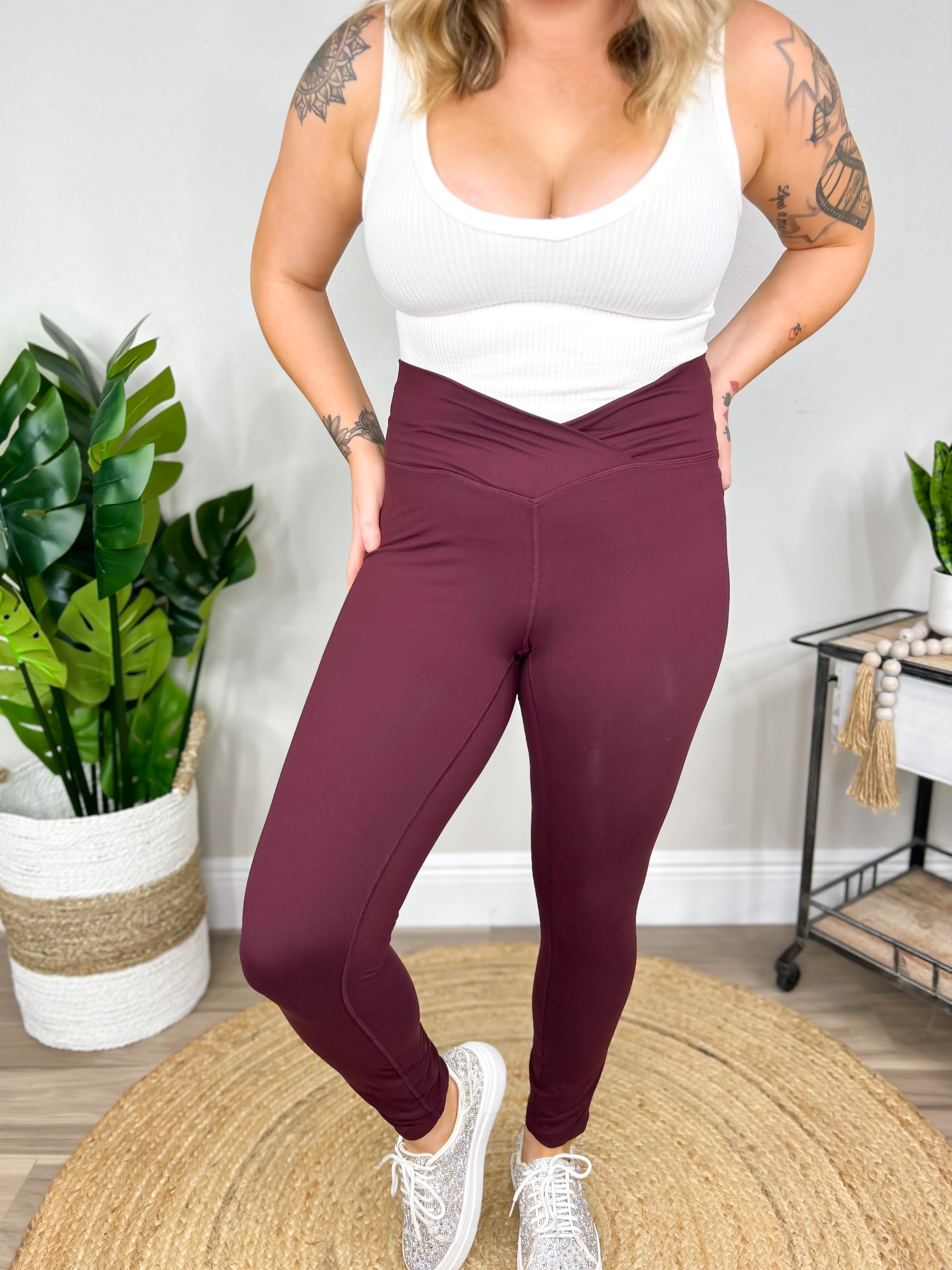 RESTOCK: Vixen V Leggings-180 LEGGINGS-Rae mode-Heathered Boho Boutique, Women's Fashion and Accessories in Palmetto, FL