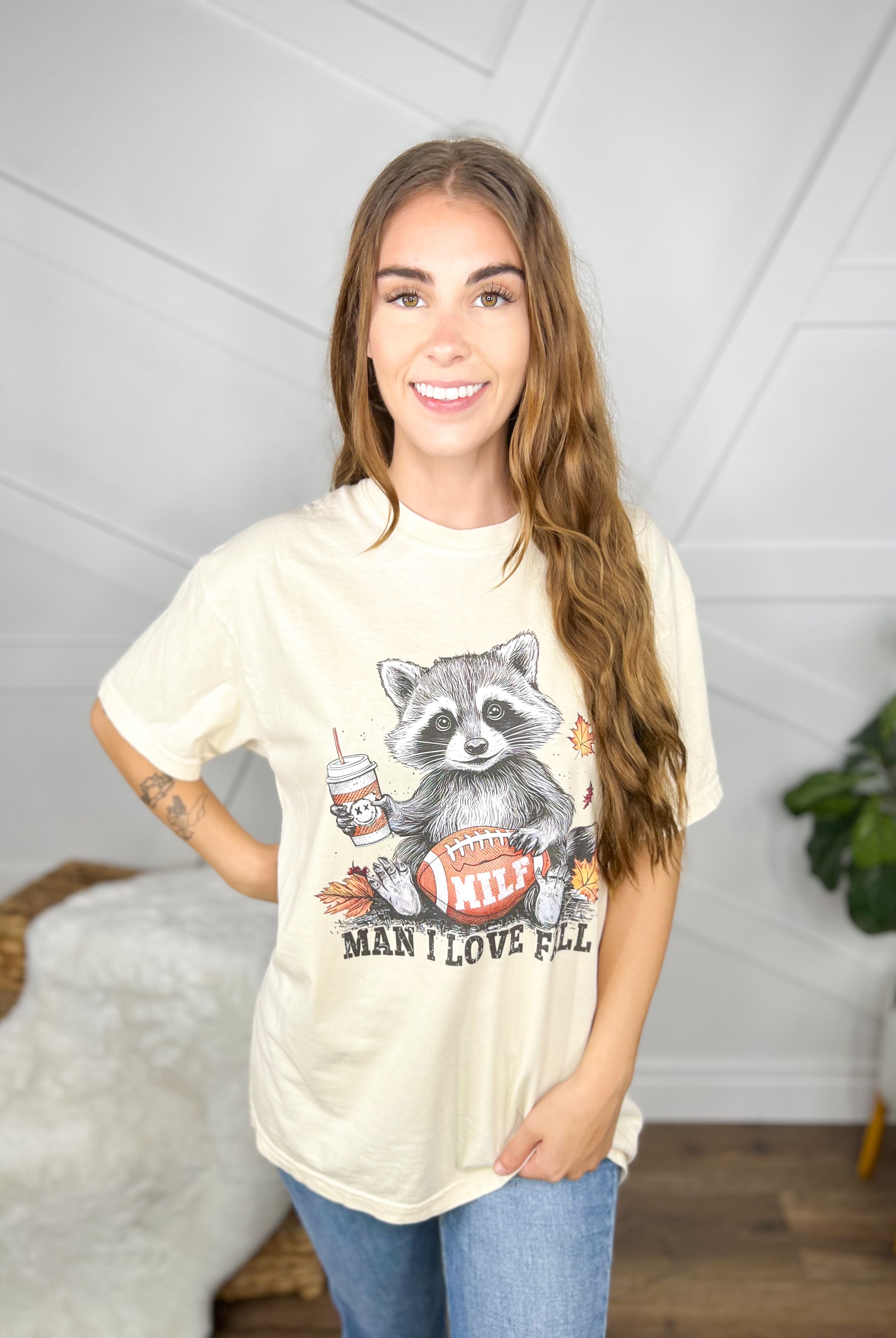 M I L Fall Graphic Tee-130 Graphic Tees-Heathered Boho-Heathered Boho Boutique, Women's Fashion and Accessories in Palmetto, FL