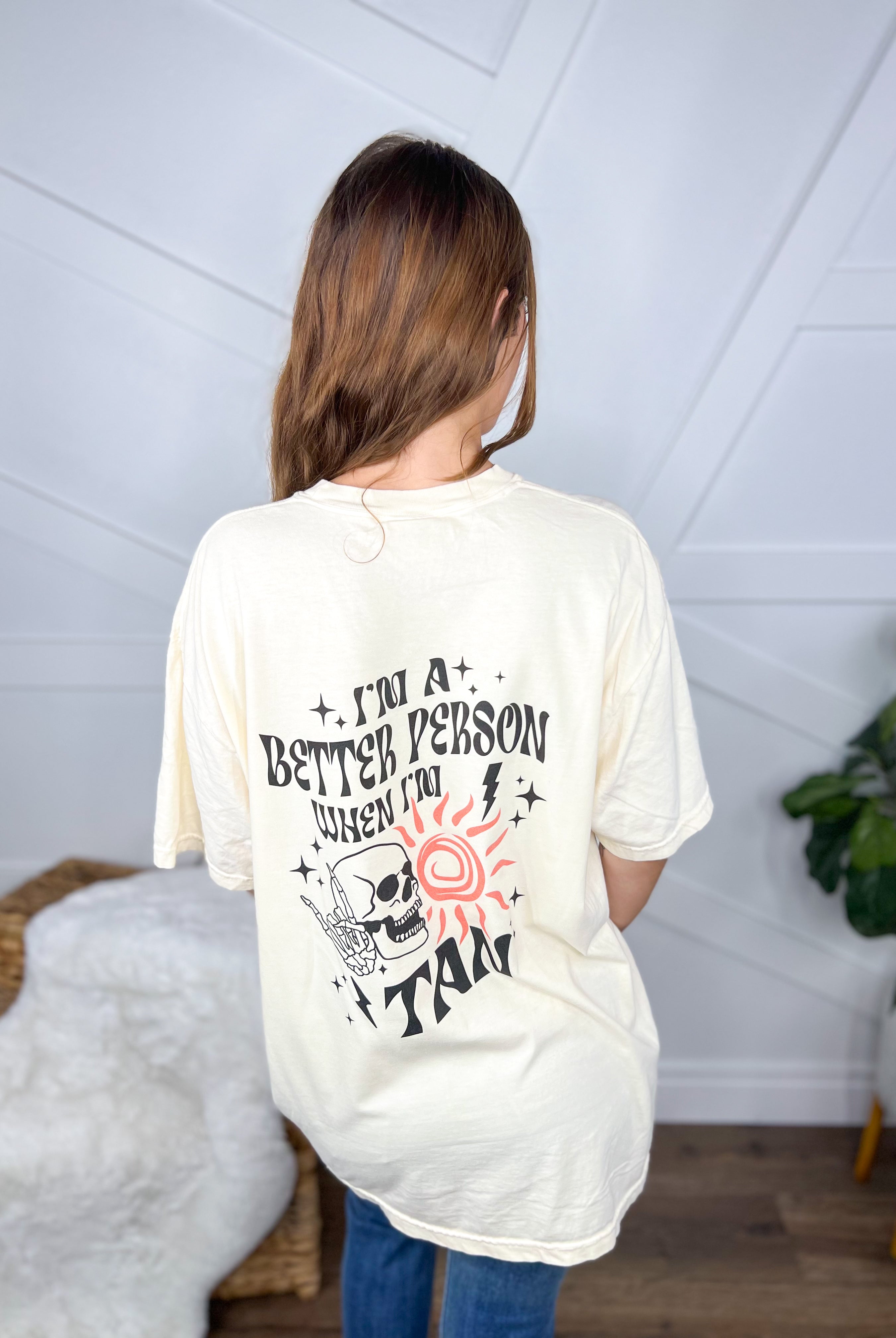 Better When I'm Tan Graphic Tee-130 Graphic Tees-Heathered Boho-Heathered Boho Boutique, Women's Fashion and Accessories in Palmetto, FL