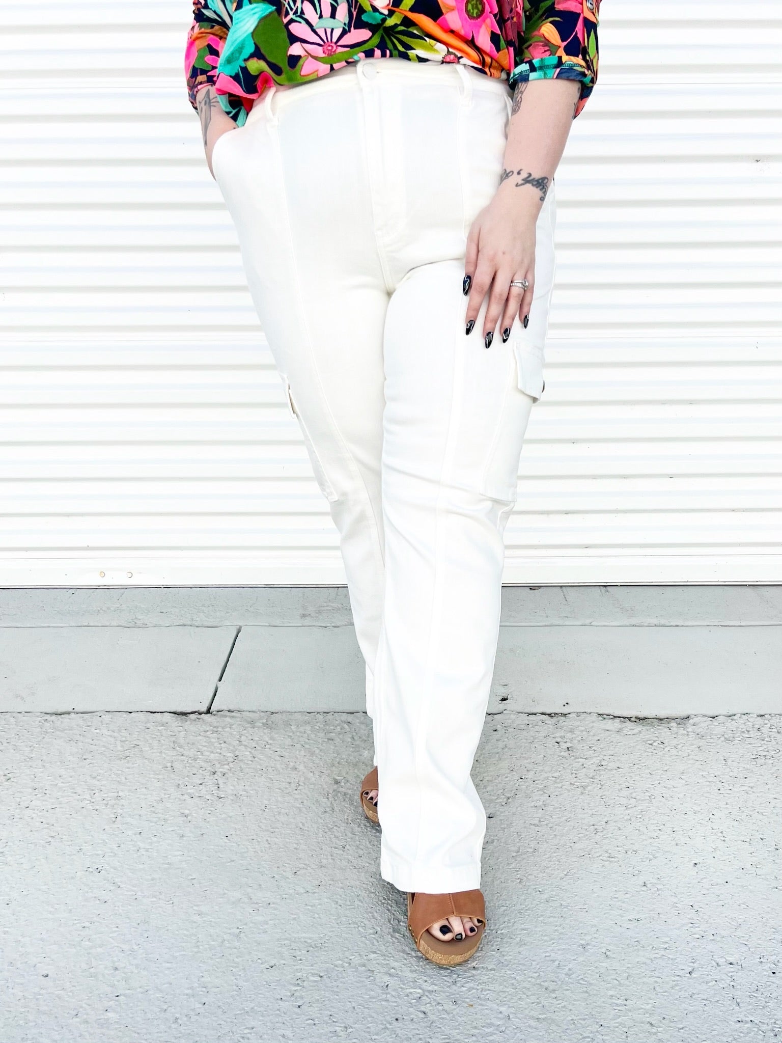 Cargo Straight Leg by Judy Blue-190 Jeans-Judy Blue-Heathered Boho Boutique, Women's Fashion and Accessories in Palmetto, FL