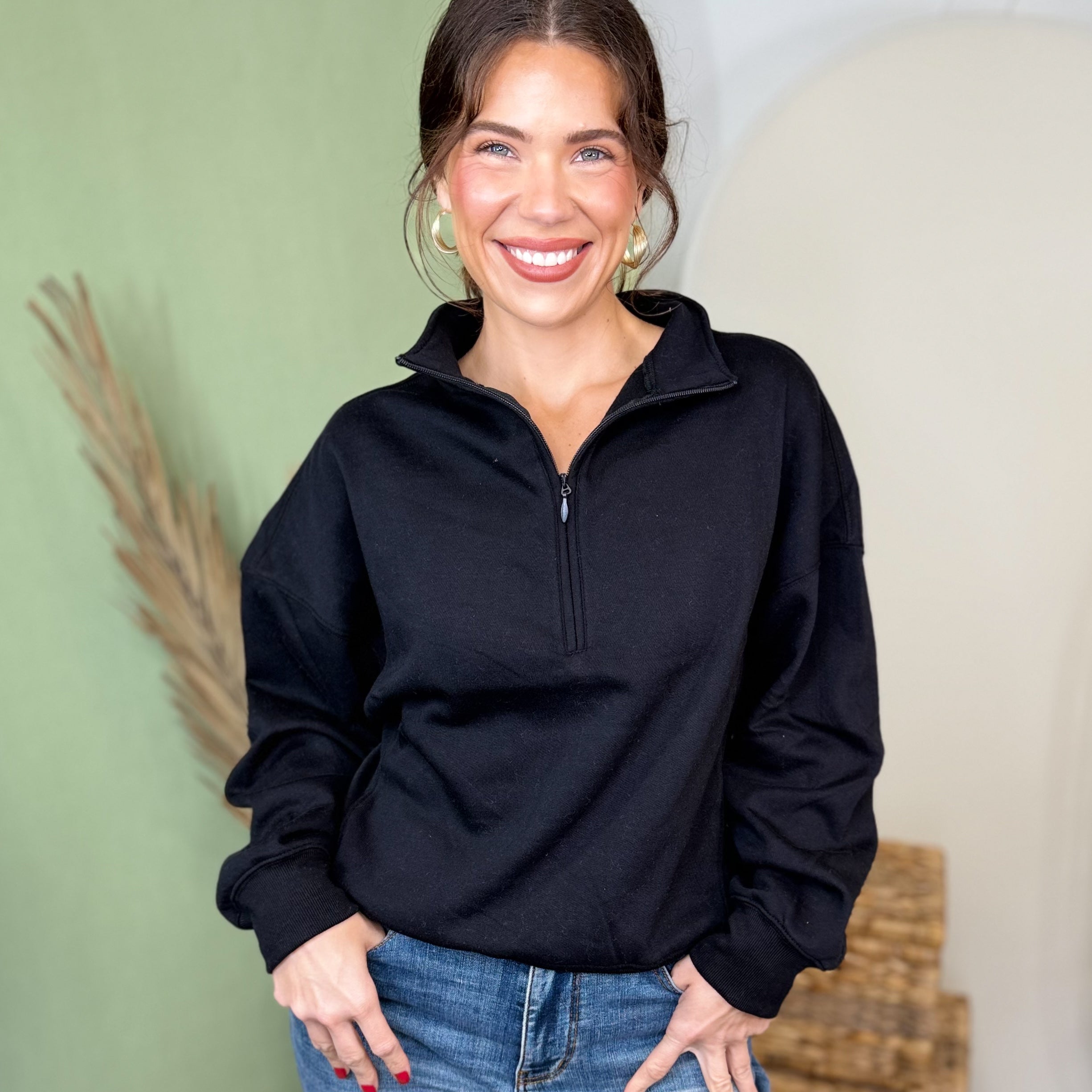 Summit Cozy Half-Zip Jacket-200 JACKETS/SHACKETS-ZENANA-Heathered Boho Boutique, Women's Fashion and Accessories in Palmetto, FL