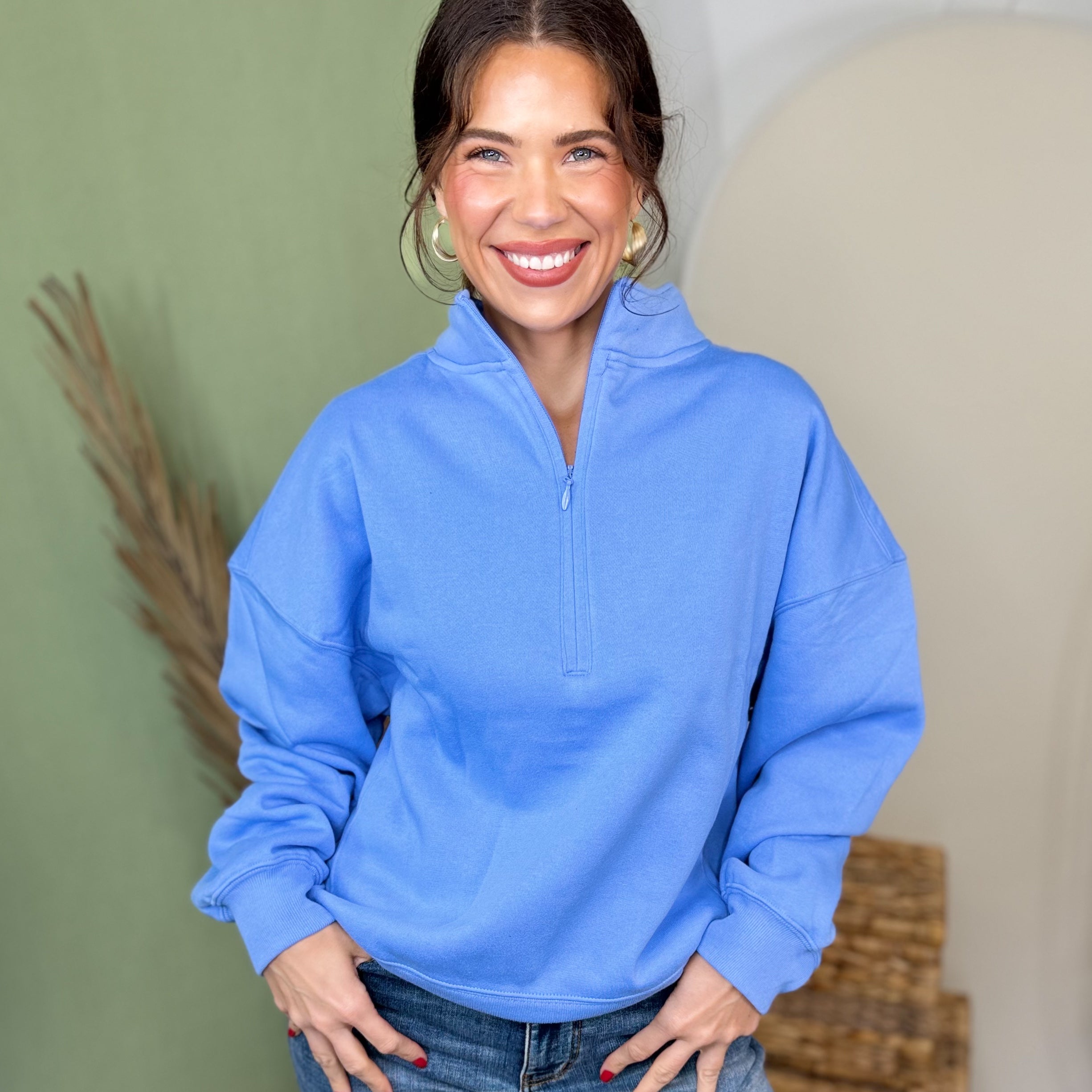 Summit Cozy Half-Zip Jacket-200 JACKETS/SHACKETS-ZENANA-Heathered Boho Boutique, Women's Fashion and Accessories in Palmetto, FL