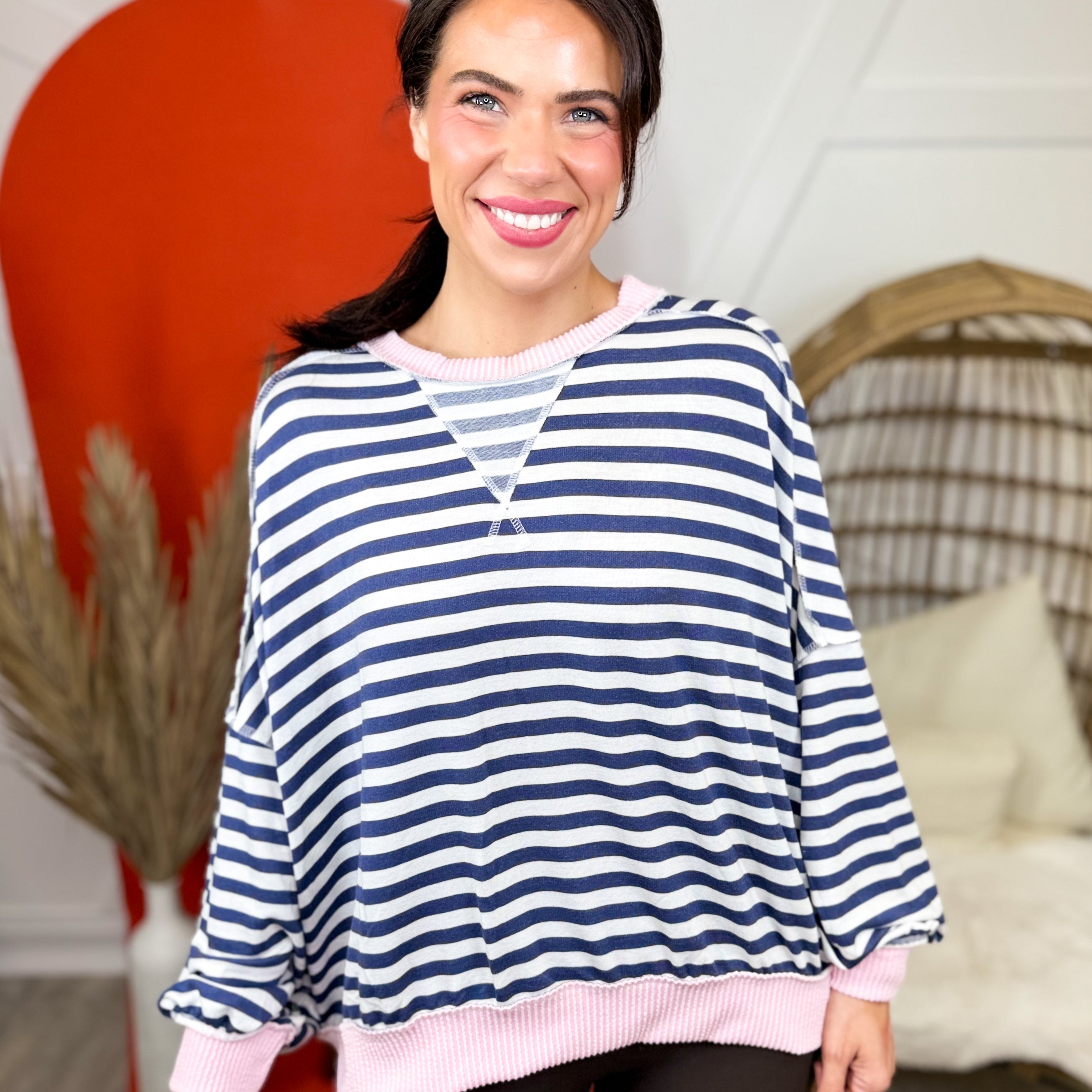 Fabulous Long Sleeve Top-120 LONG SLEEVE TOPS-HAPTICS-Heathered Boho Boutique, Women's Fashion and Accessories in Palmetto, FL