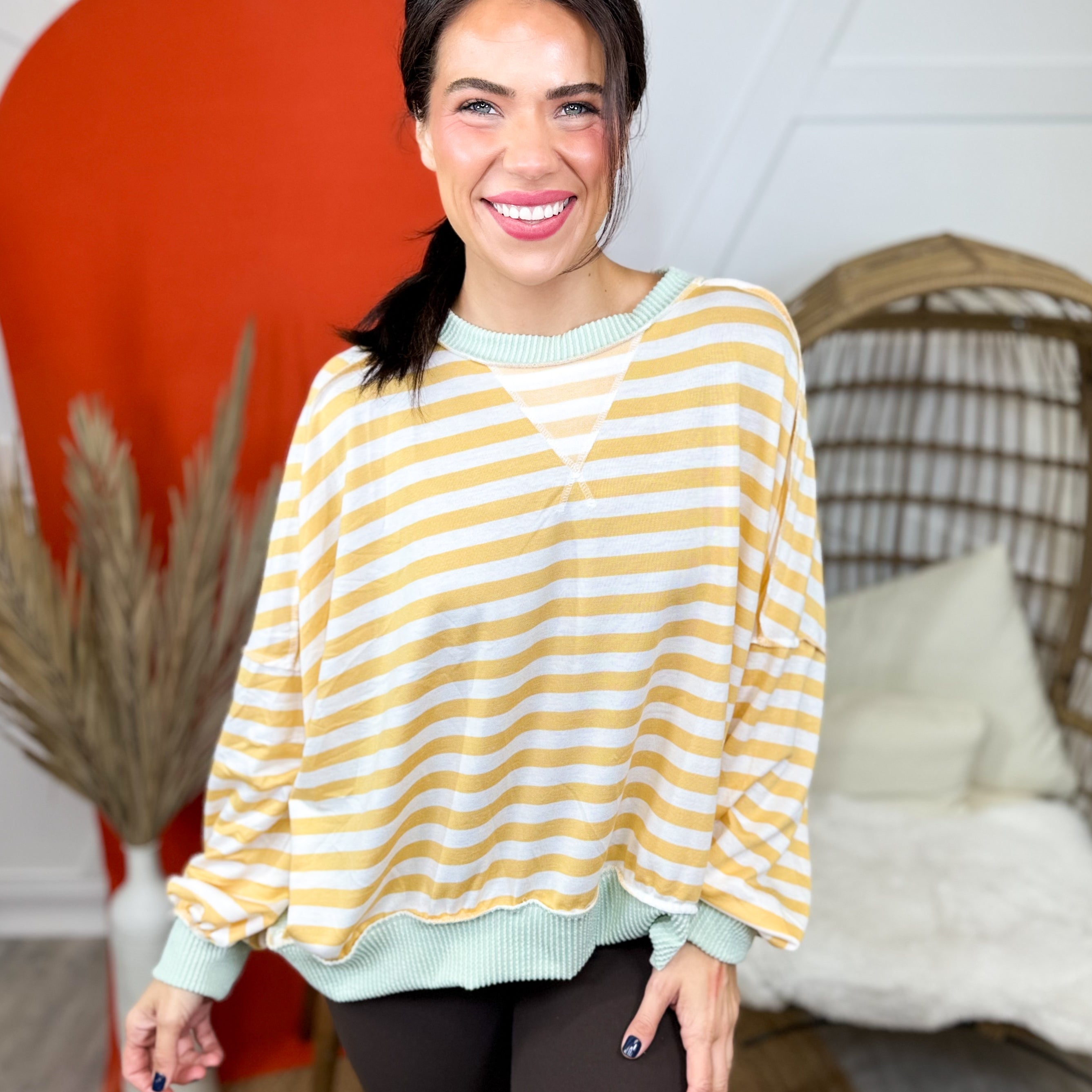 Fabulous Long Sleeve Top-120 LONG SLEEVE TOPS-HAPTICS-Heathered Boho Boutique, Women's Fashion and Accessories in Palmetto, FL