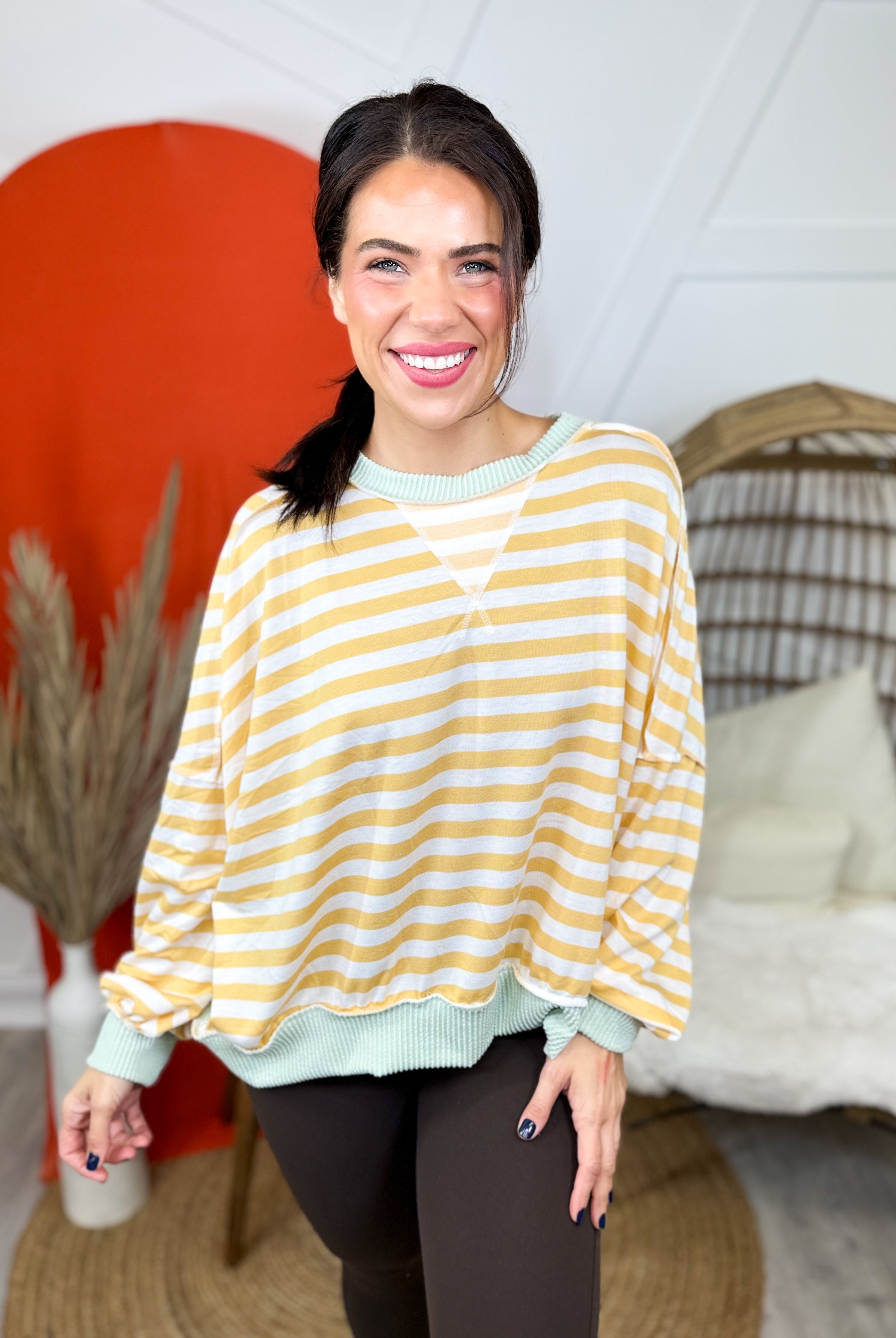 Fabulous Long Sleeve Top-120 LONG SLEEVE TOPS-HAPTICS-Heathered Boho Boutique, Women's Fashion and Accessories in Palmetto, FL