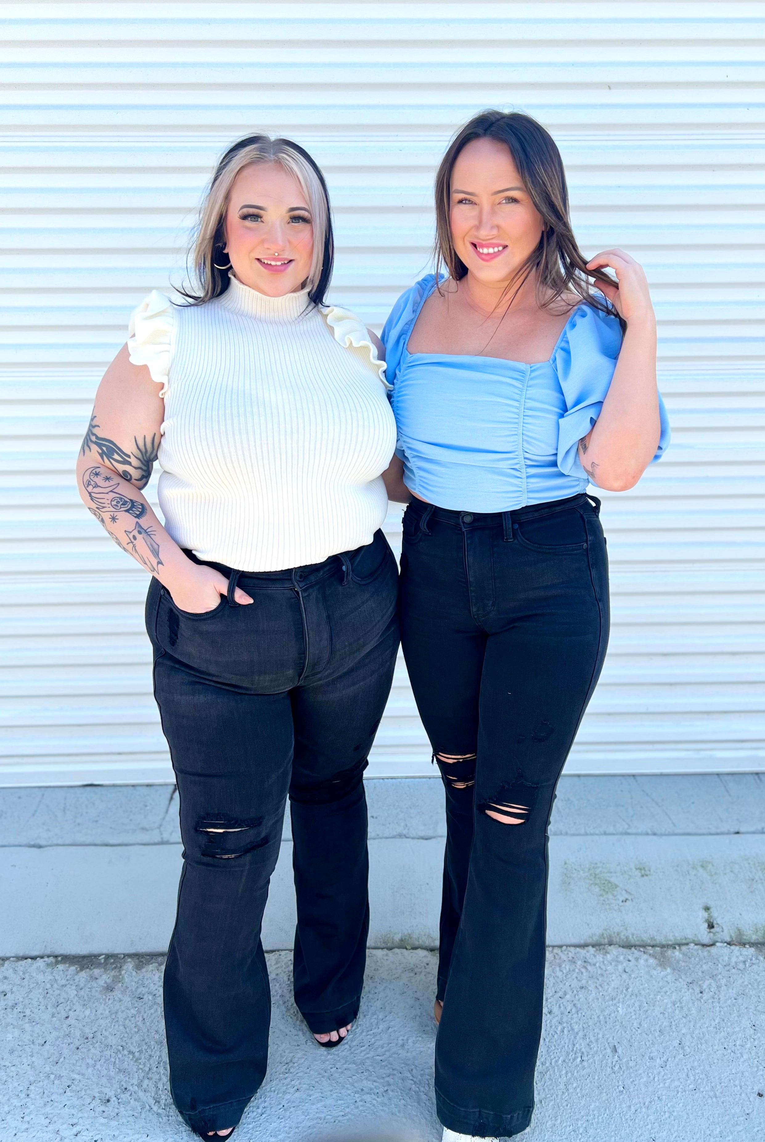 Slaying It Tummy Control Flare by Judy Blue-190 Jeans-Judy Blue-Heathered Boho Boutique, Women's Fashion and Accessories in Palmetto, FL
