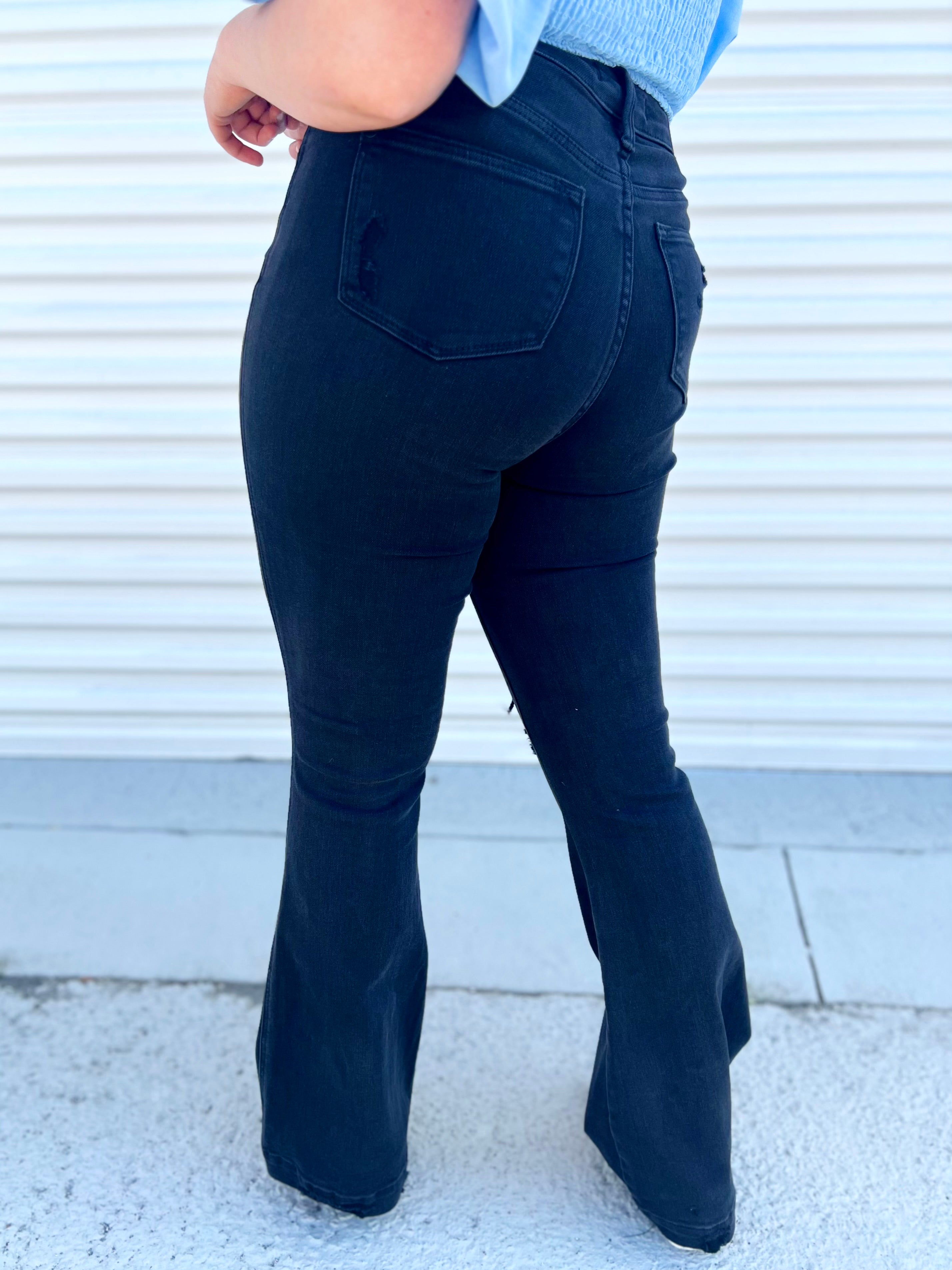 Slaying It Tummy Control Flare by Judy Blue-190 Jeans-Judy Blue-Heathered Boho Boutique, Women's Fashion and Accessories in Palmetto, FL