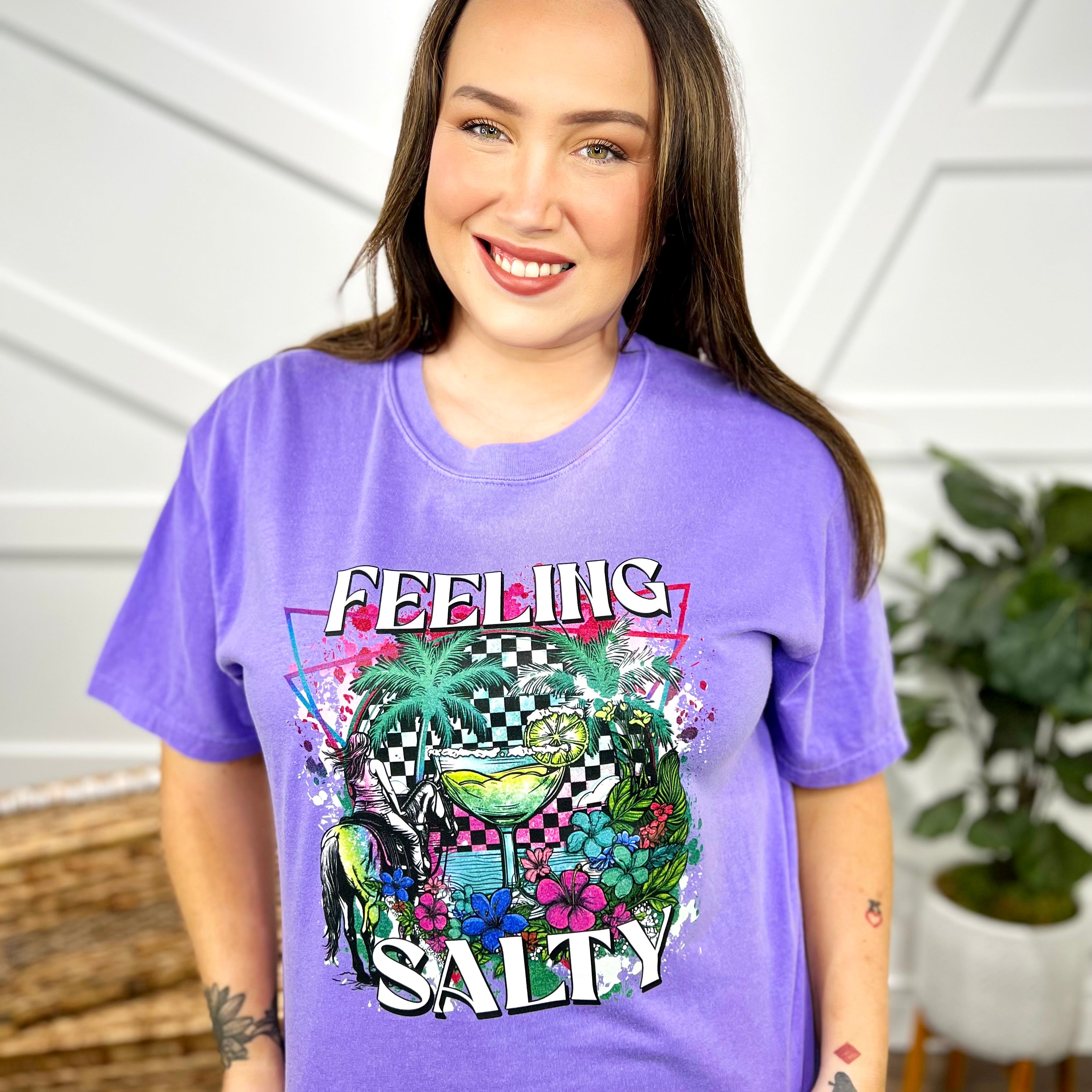 Feeling Salty Graphic Tee-130 Graphic Tees-Heathered Boho-Heathered Boho Boutique, Women's Fashion and Accessories in Palmetto, FL