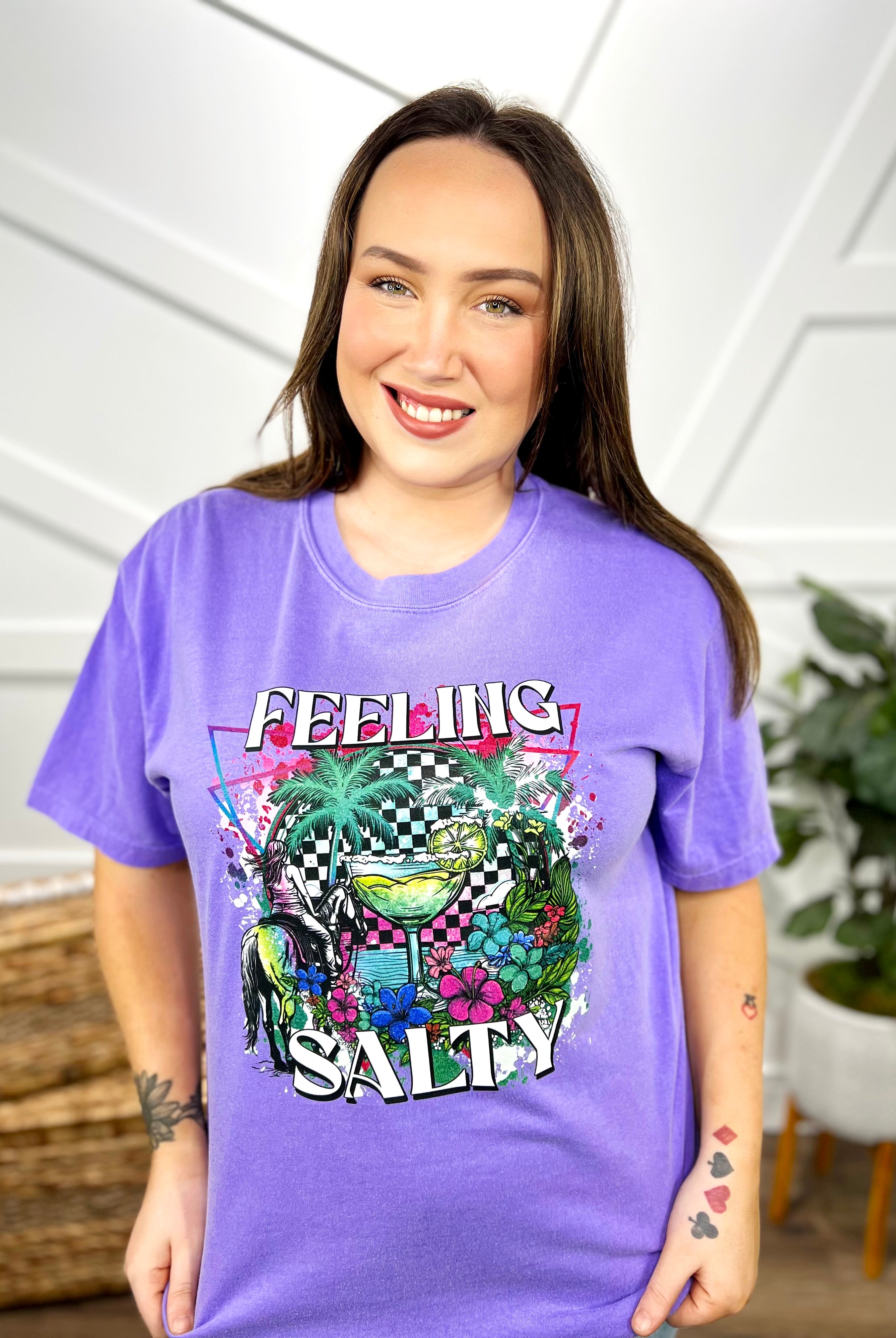 Feeling Salty Graphic Tee-130 Graphic Tees-Heathered Boho-Heathered Boho Boutique, Women's Fashion and Accessories in Palmetto, FL