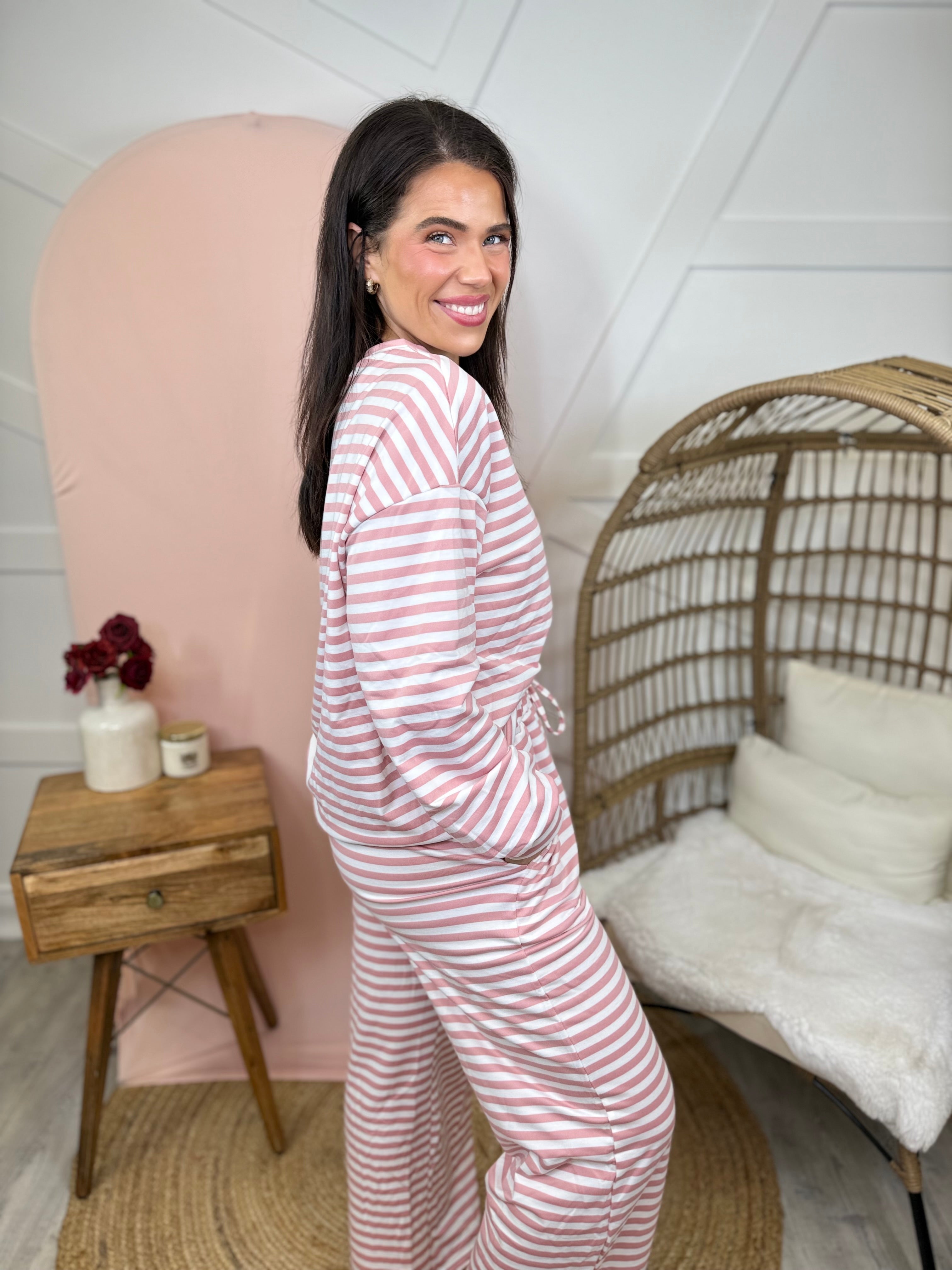 Everyday Striped Lounge Set-240 Activewear/Sets-Heathered Boho-Heathered Boho Boutique, Women's Fashion and Accessories in Palmetto, FL